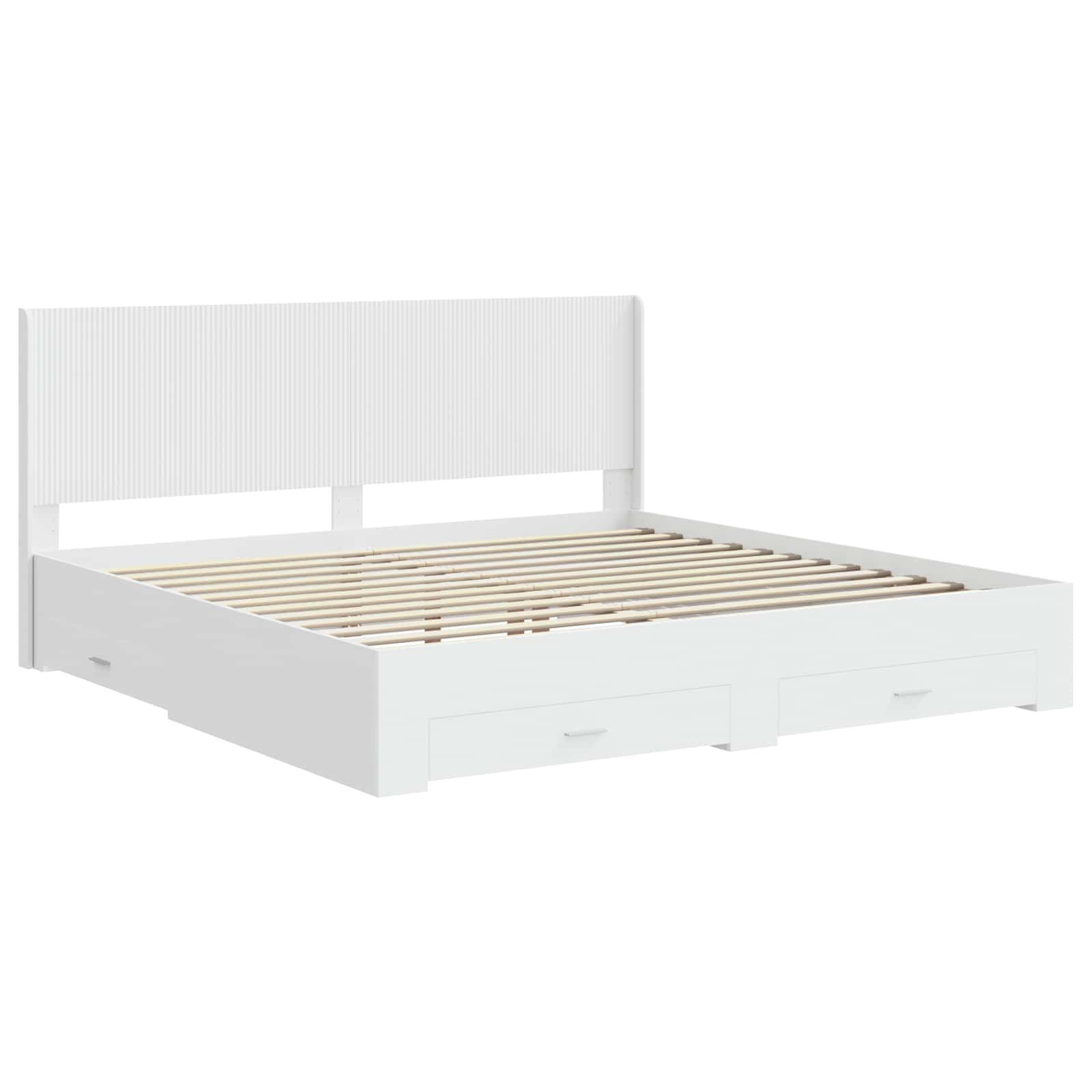 Cadre de lit avec rangement et tête de lit Blanc