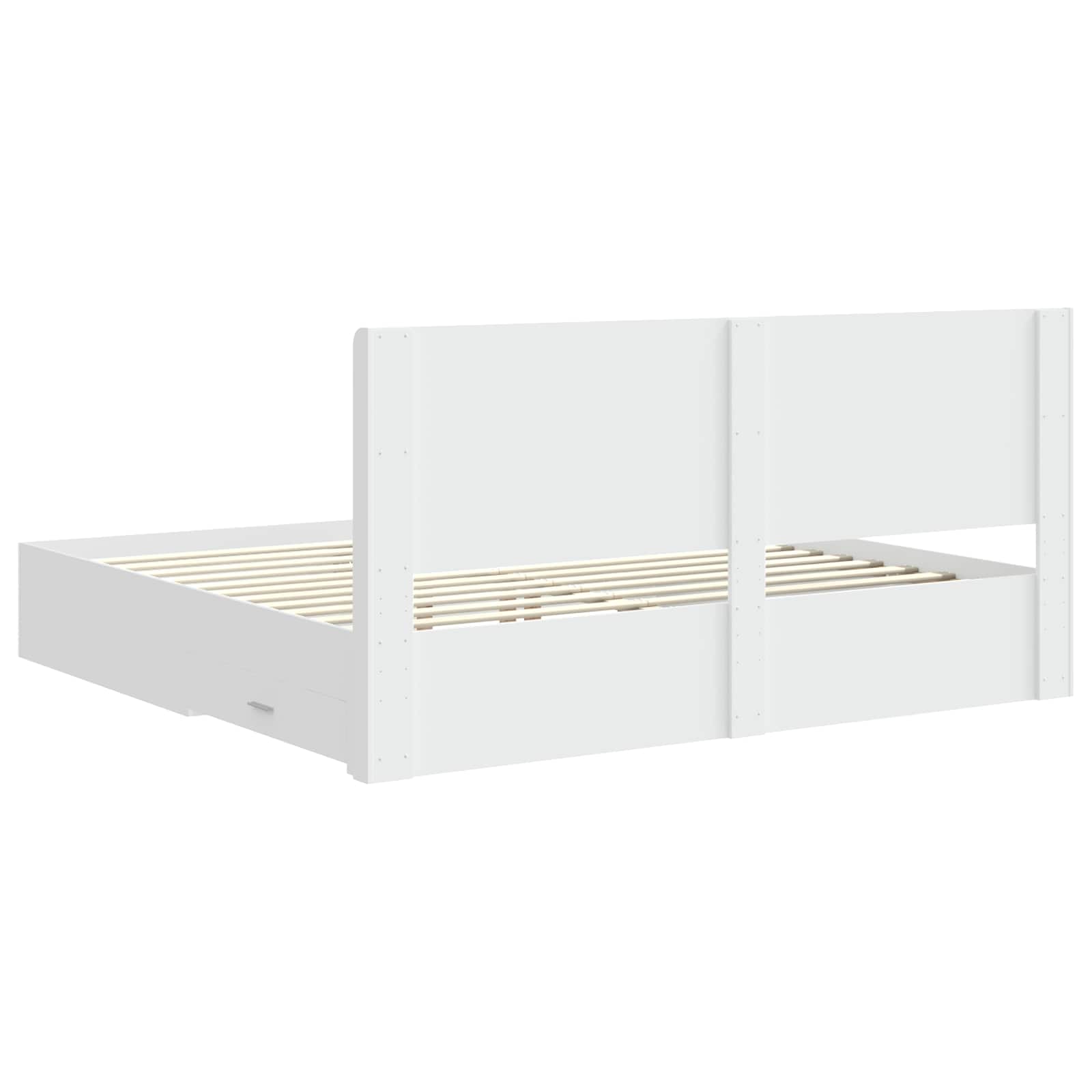 Cadre de lit avec rangement et tête de lit Blanc