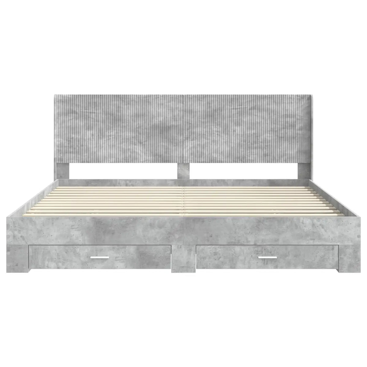 Cadre de lit avec rangement et tête de lit Gris béton - XIOS