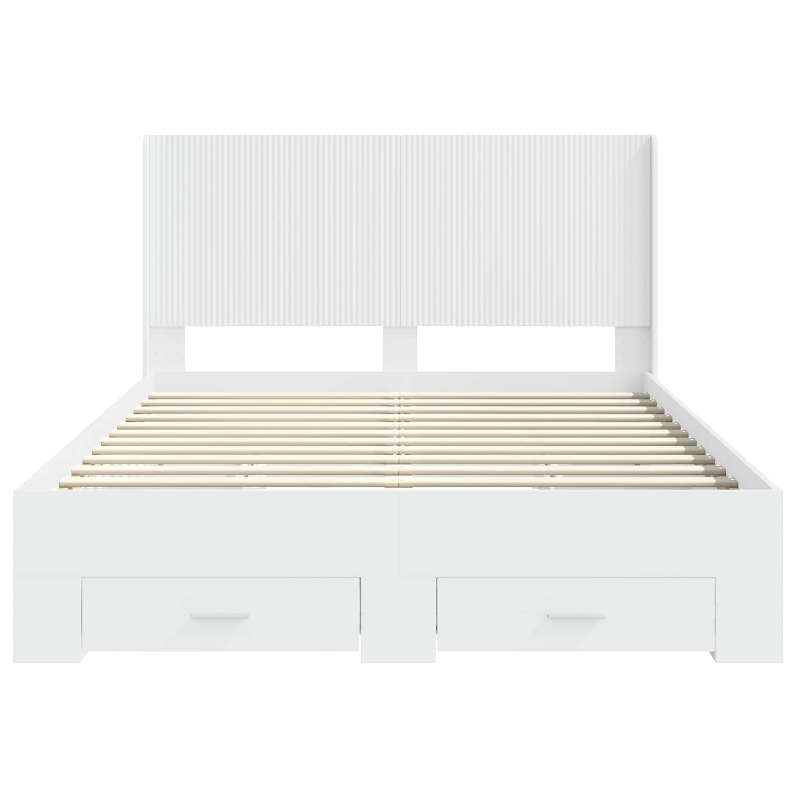 Cadre de lit avec rangement et tête de lit Blanc