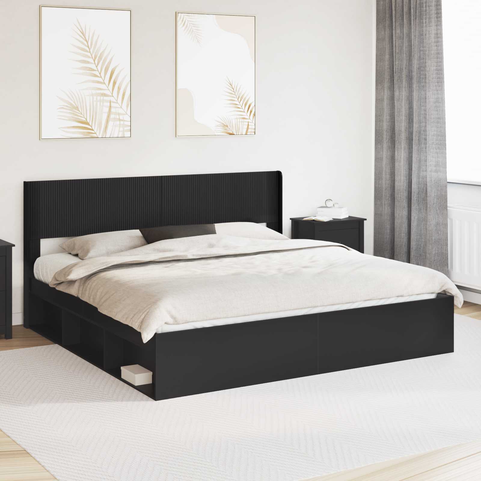 Cadre de lit avec rangement et tête de lit 3 pcs - XIOS