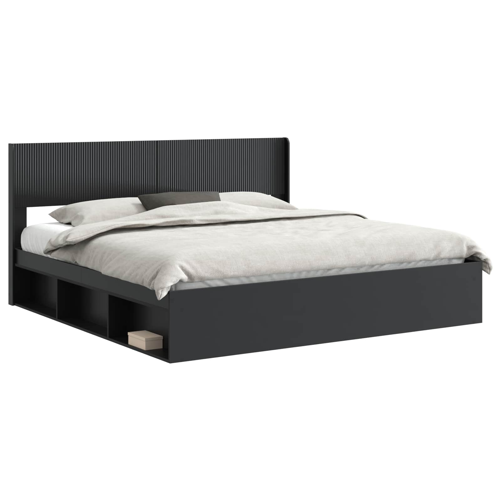 Cadre de lit avec rangement et tête de lit 3 pcs - XIOS