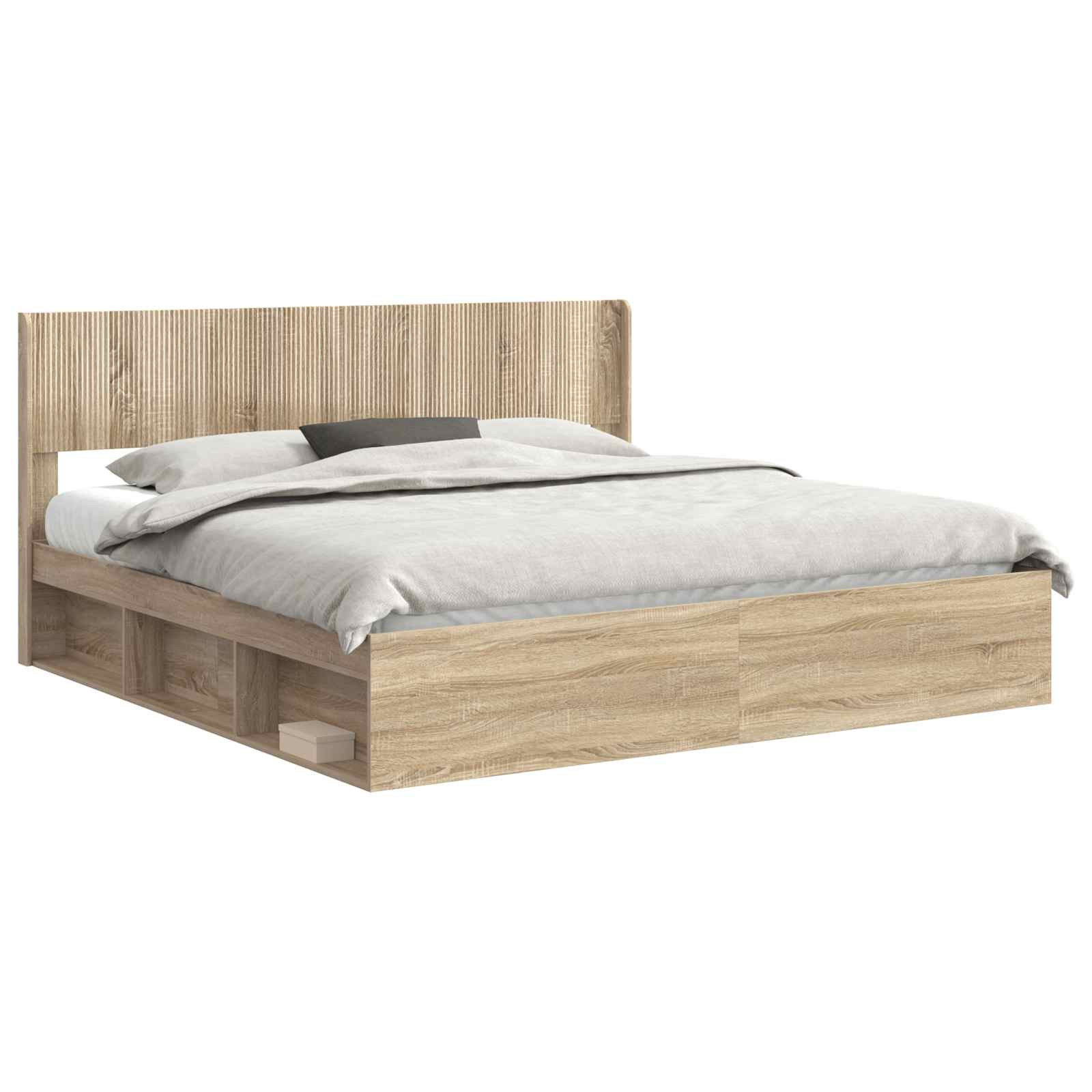 Cadre de lit avec rangement et tête de lit 3 pcs - XIOS