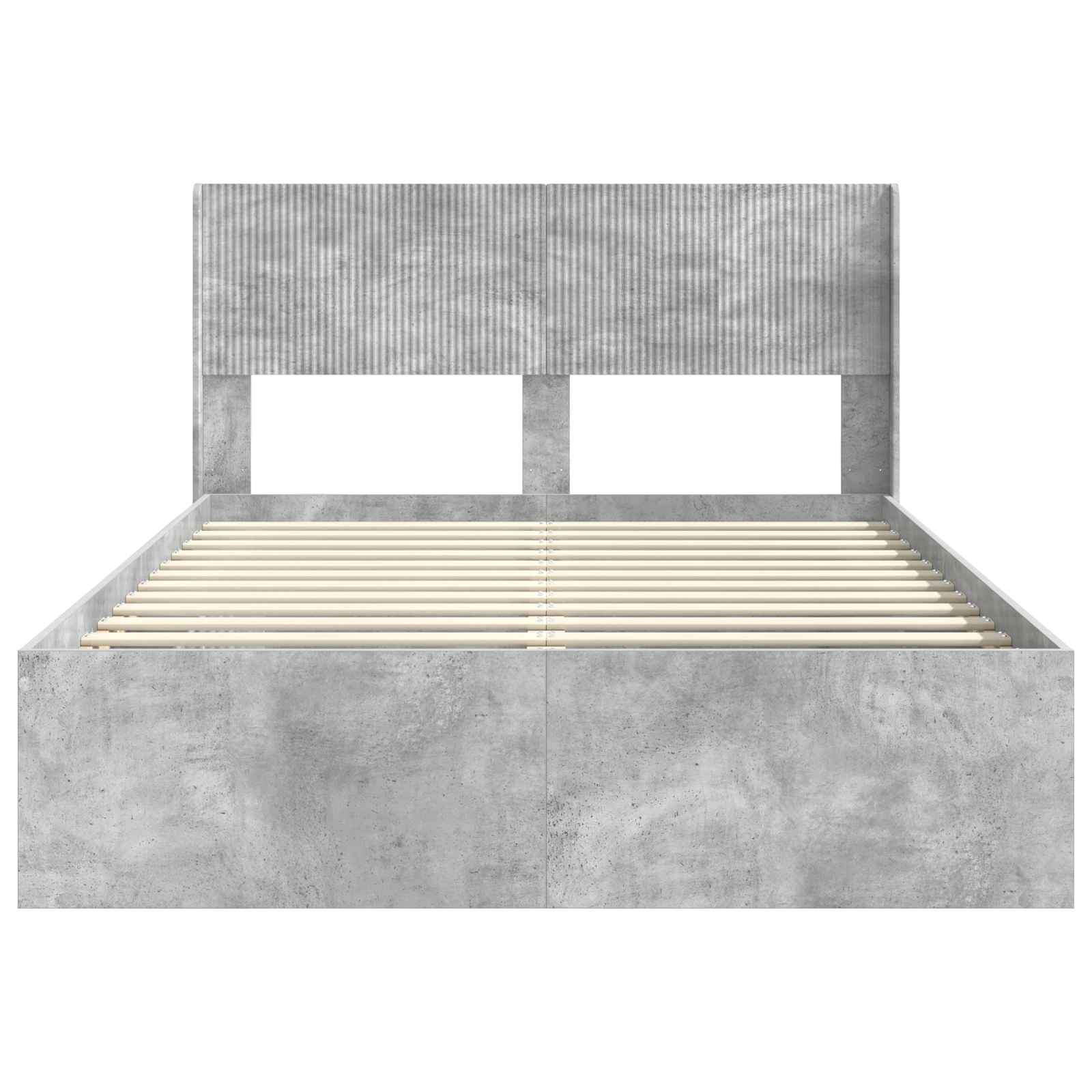 Cadre de lit avec rangement et tête de lit Gris béton - XIOS