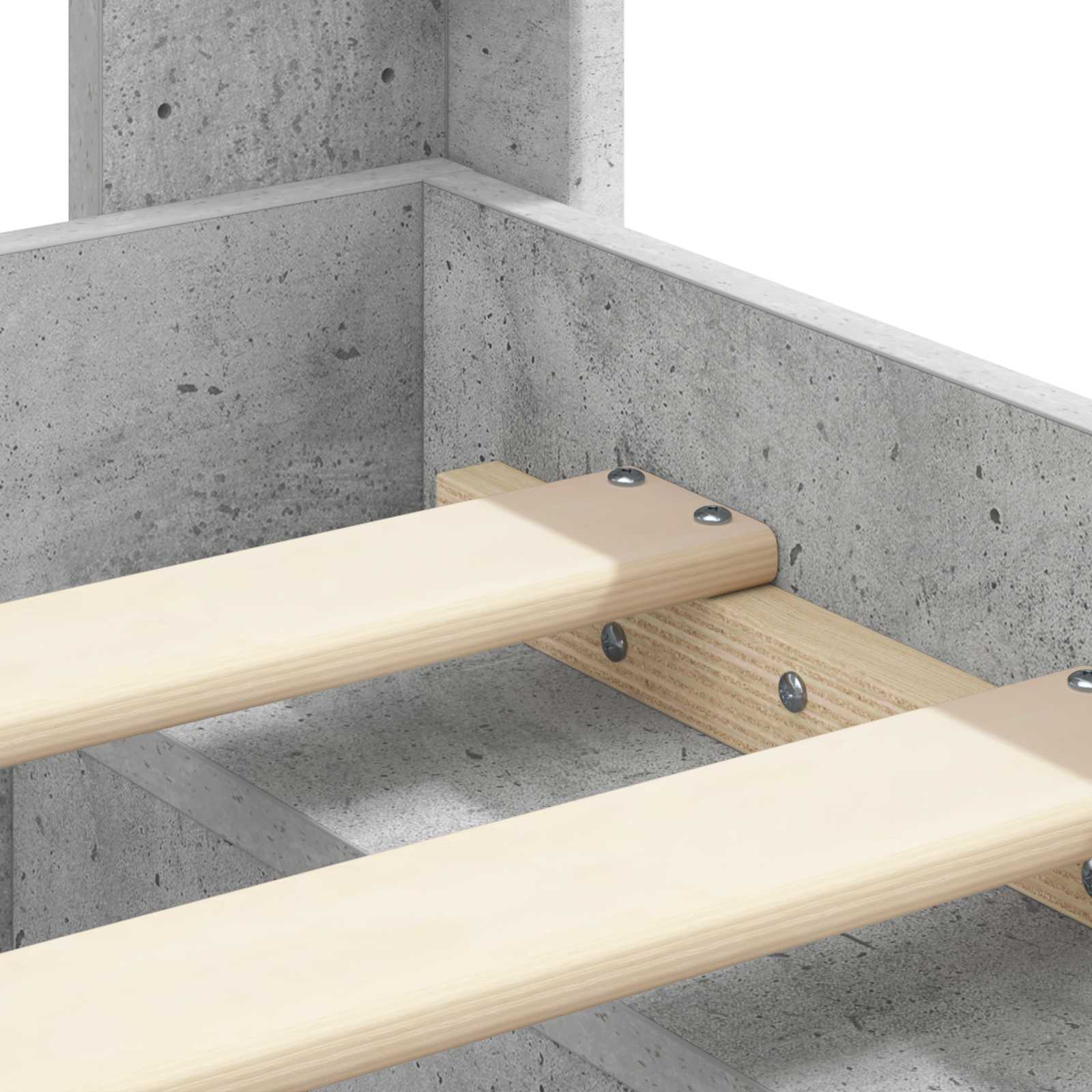 Cadre de lit avec rangement et tête de lit Gris béton - XIOS