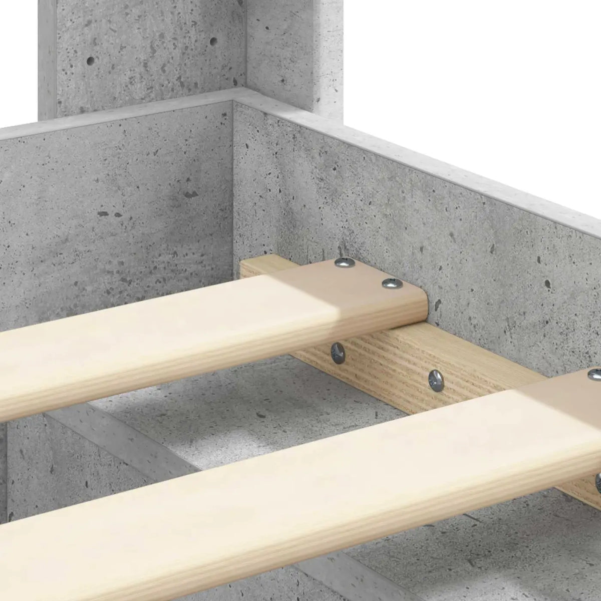 Cadre de lit avec rangement et tête de lit Gris béton - XIOS