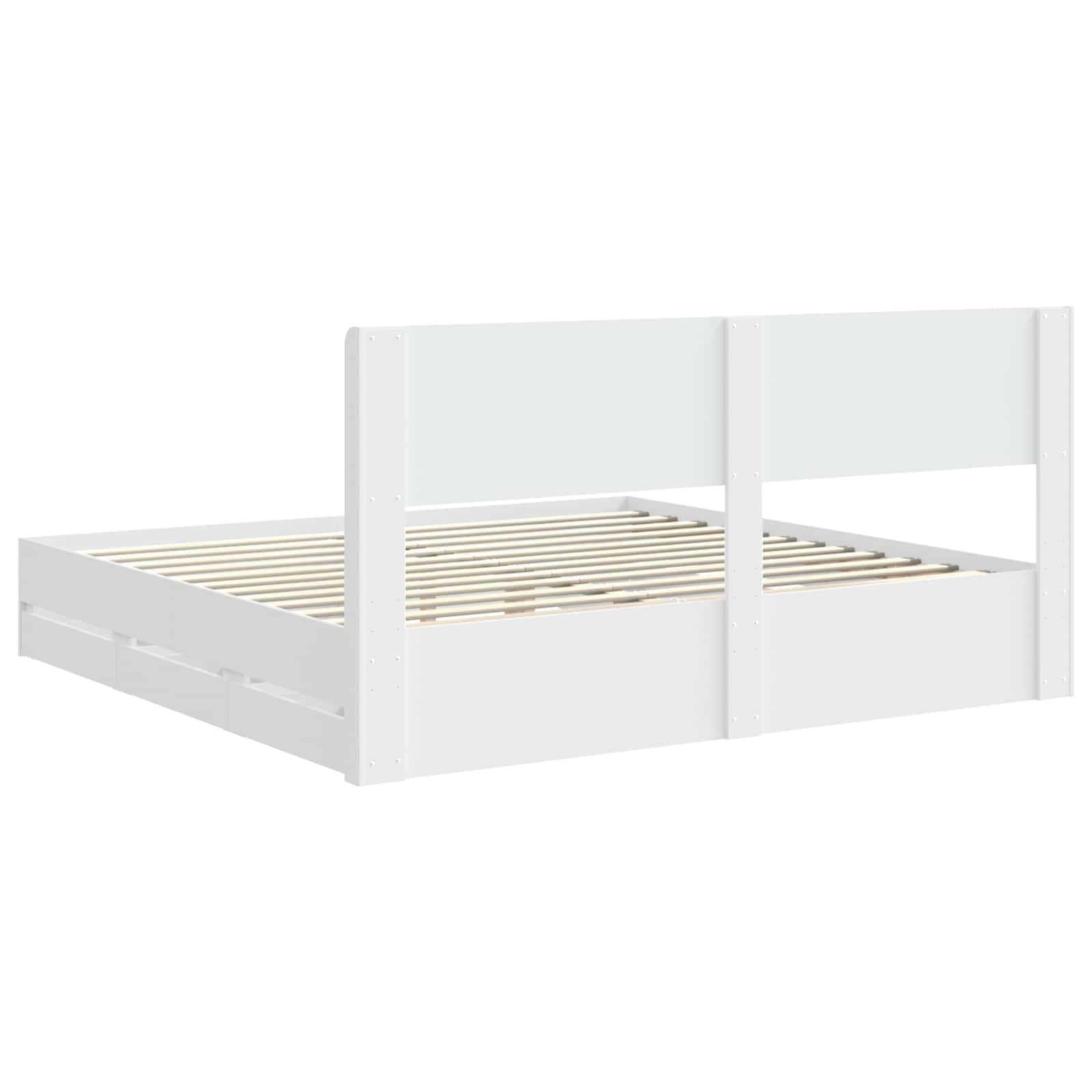 Cadre de lit avec rangement et tête de lit Blanc 200 x 200 cm - XIOS