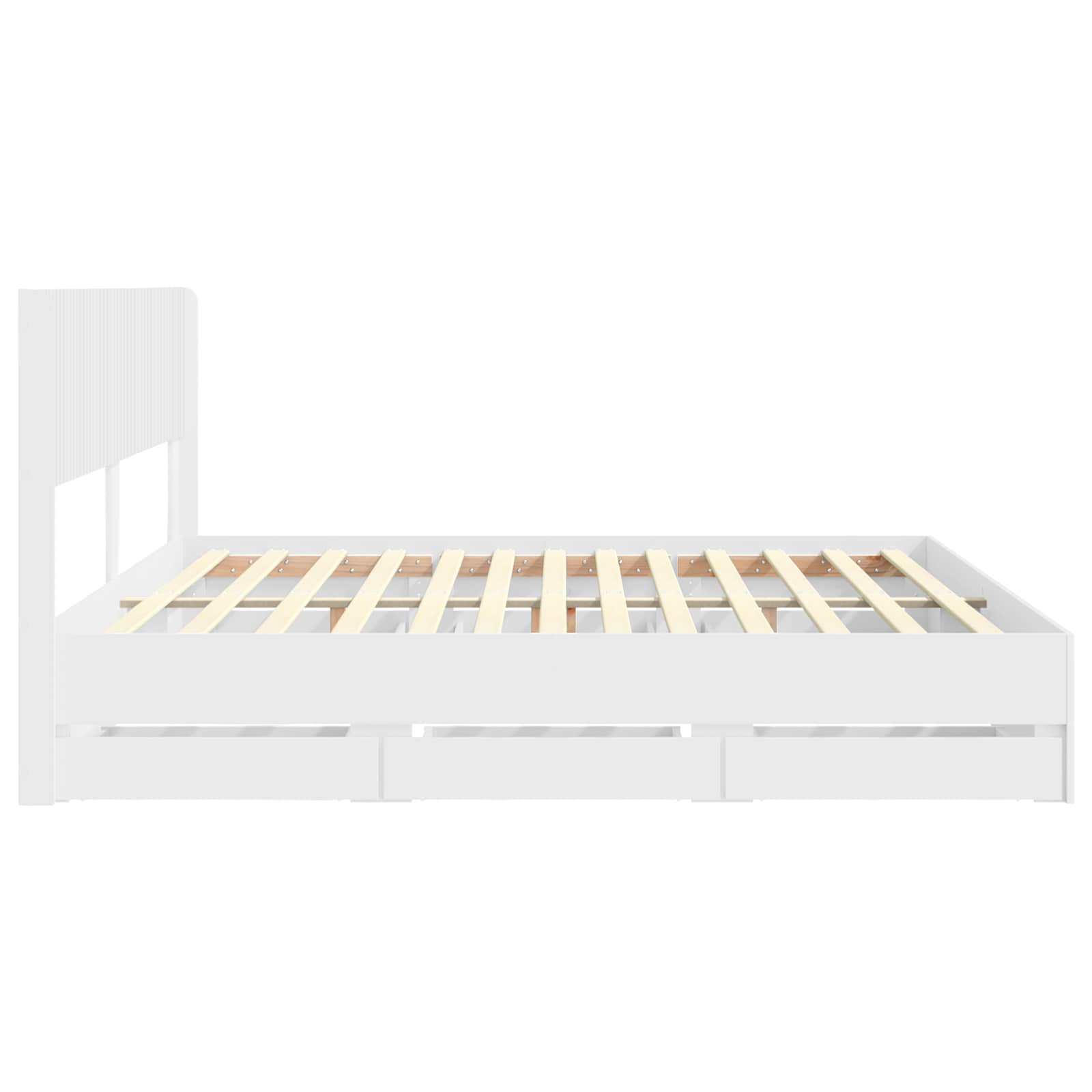 Cadre de lit avec rangement et tête de lit Blanc 180 x 200 cm - XIOS