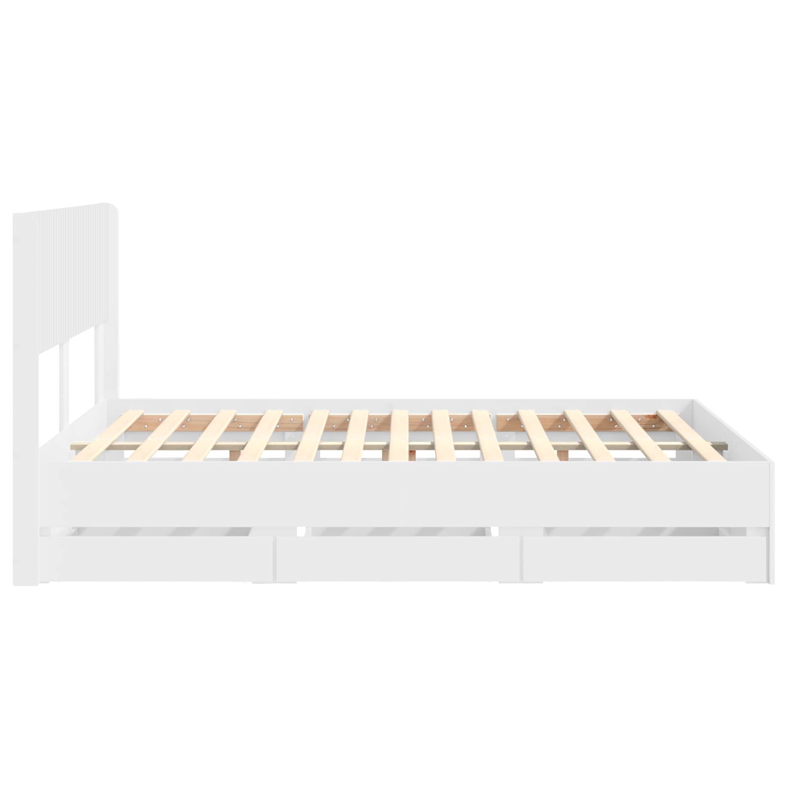 Cadre de lit avec rangement et tête de lit Blanc 140 x 190 cm - XIOS