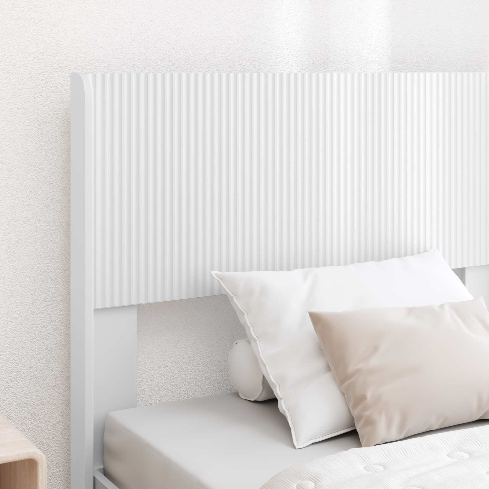 Cadre de lit avec rangement et tête de lit Blanc 75 x 190 cm - XIOS
