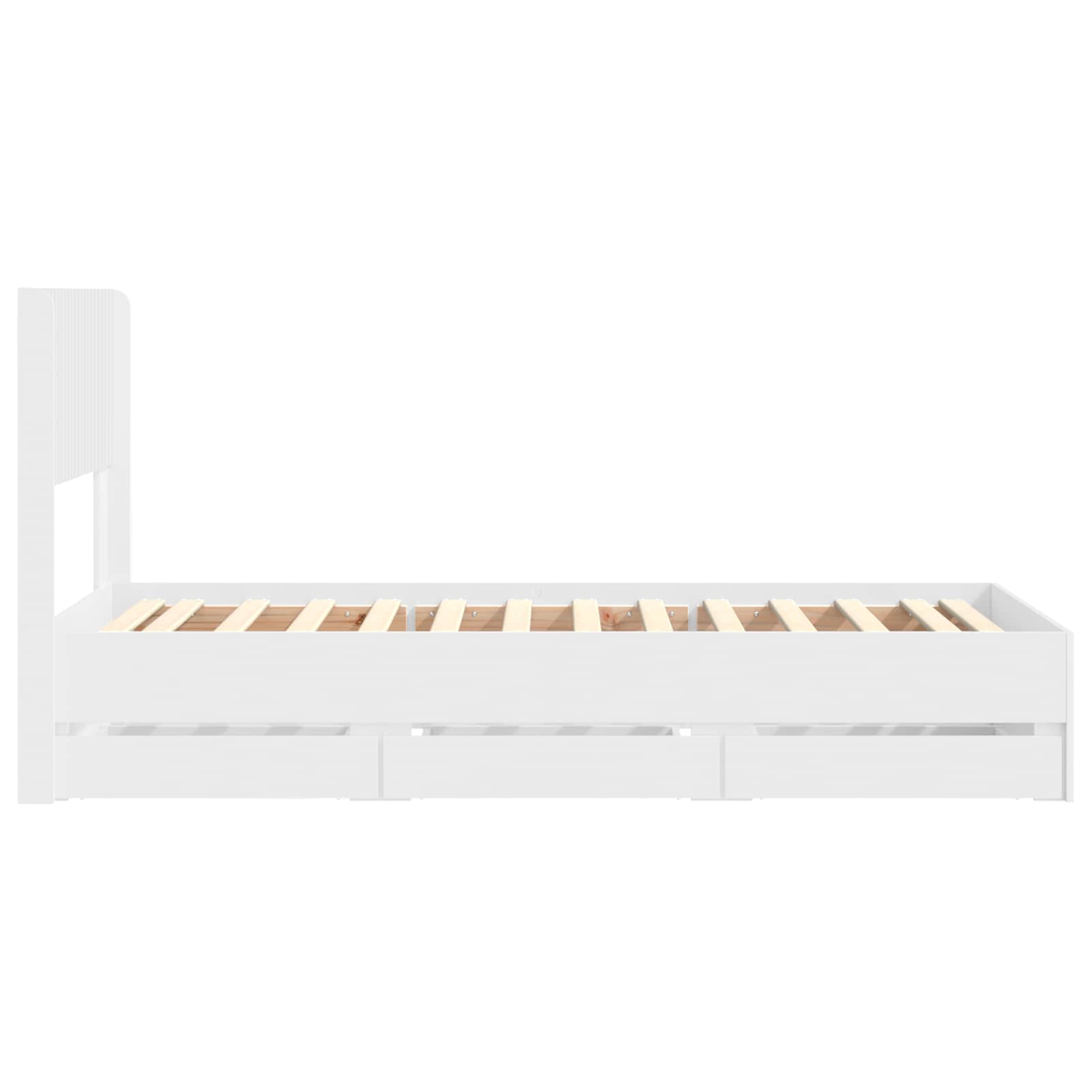 Cadre de lit avec rangement et tête de lit Blanc 75 x 190 cm - XIOS