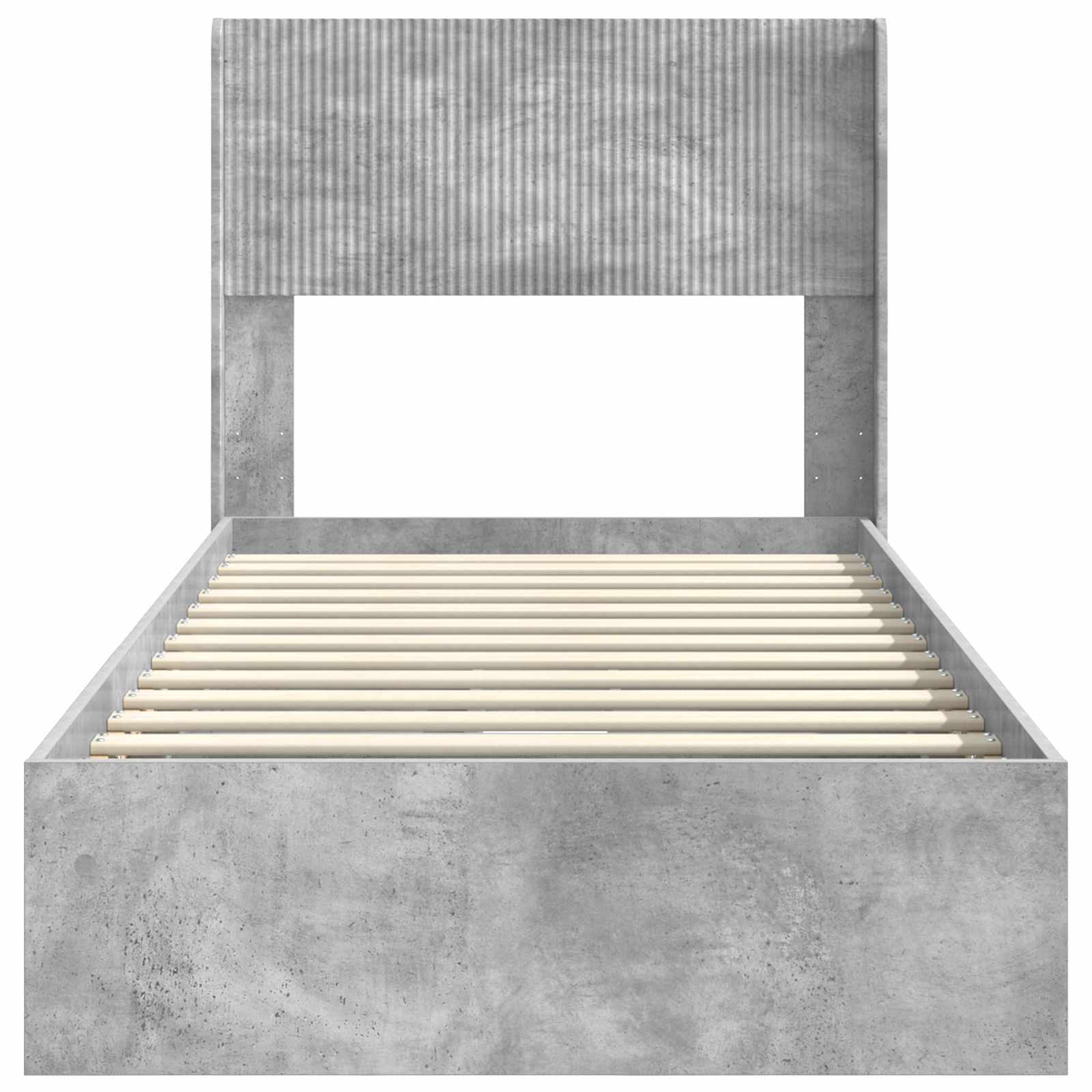 Cadre de lit avec rangement et tête de lit Gris béton - XIOS