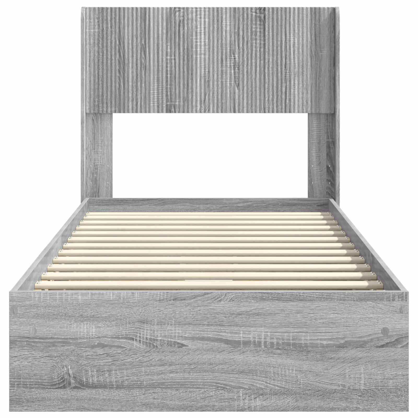 Cadre de lit avec rangement et tête de lit Sonoma gris - XIOS