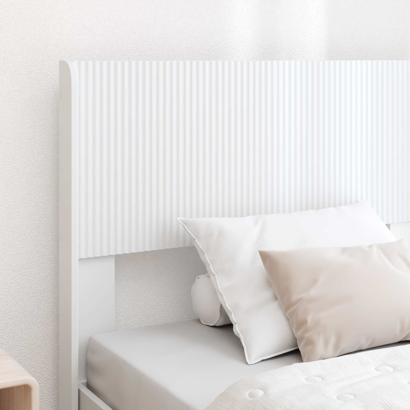 Cadre de lit avec rangement et tête de lit Blanc 75 x 190 cm - XIOS