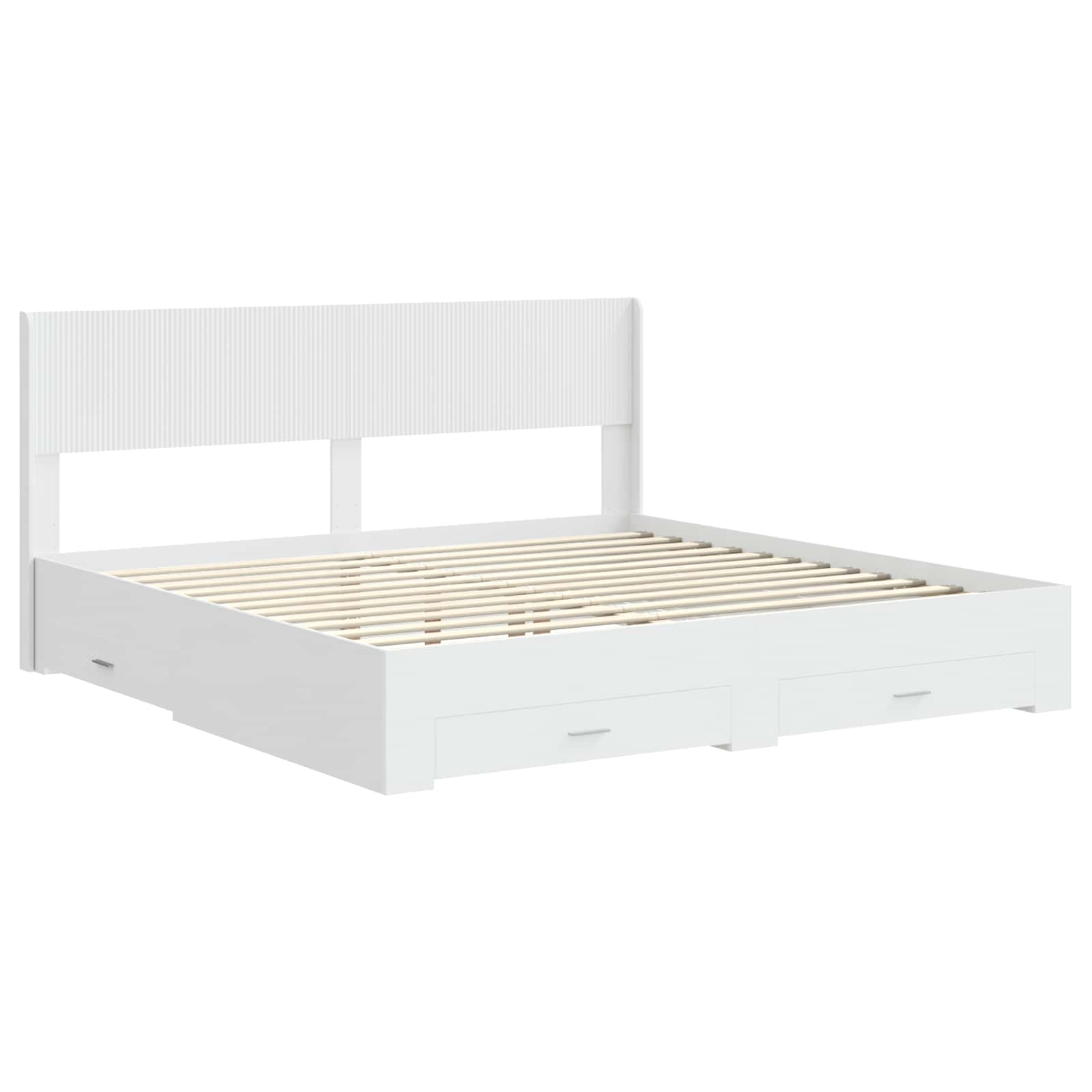 Cadre de lit avec rangement et tête de lit Blanc