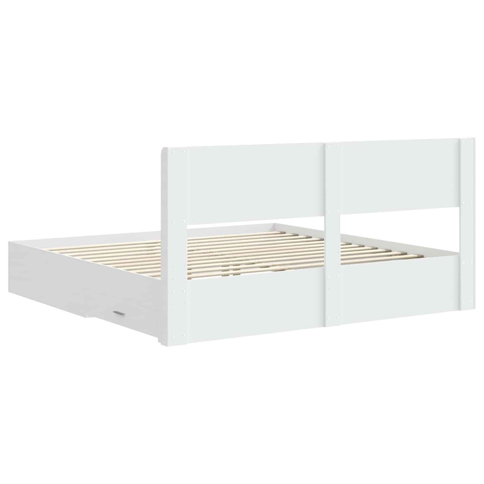 Cadre de lit avec rangement et tête de lit Blanc