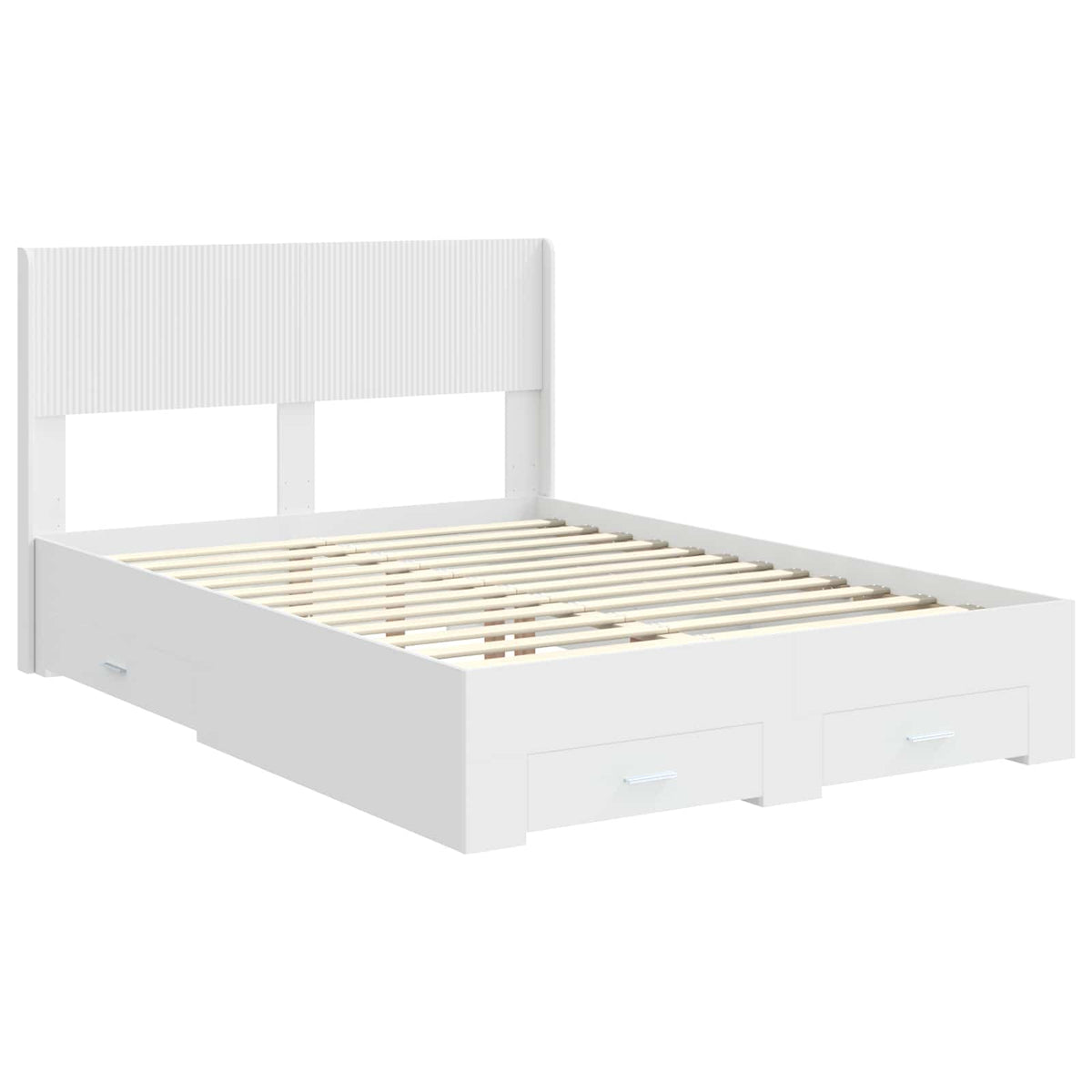 Cadre de lit avec rangement et tête de lit Blanc