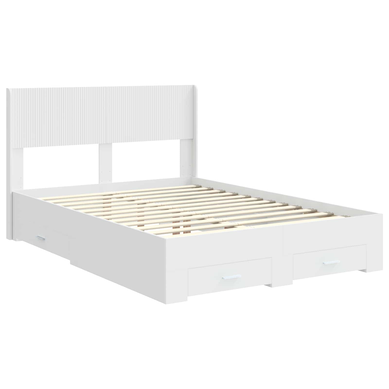 Cadre de lit avec rangement et tête de lit Blanc