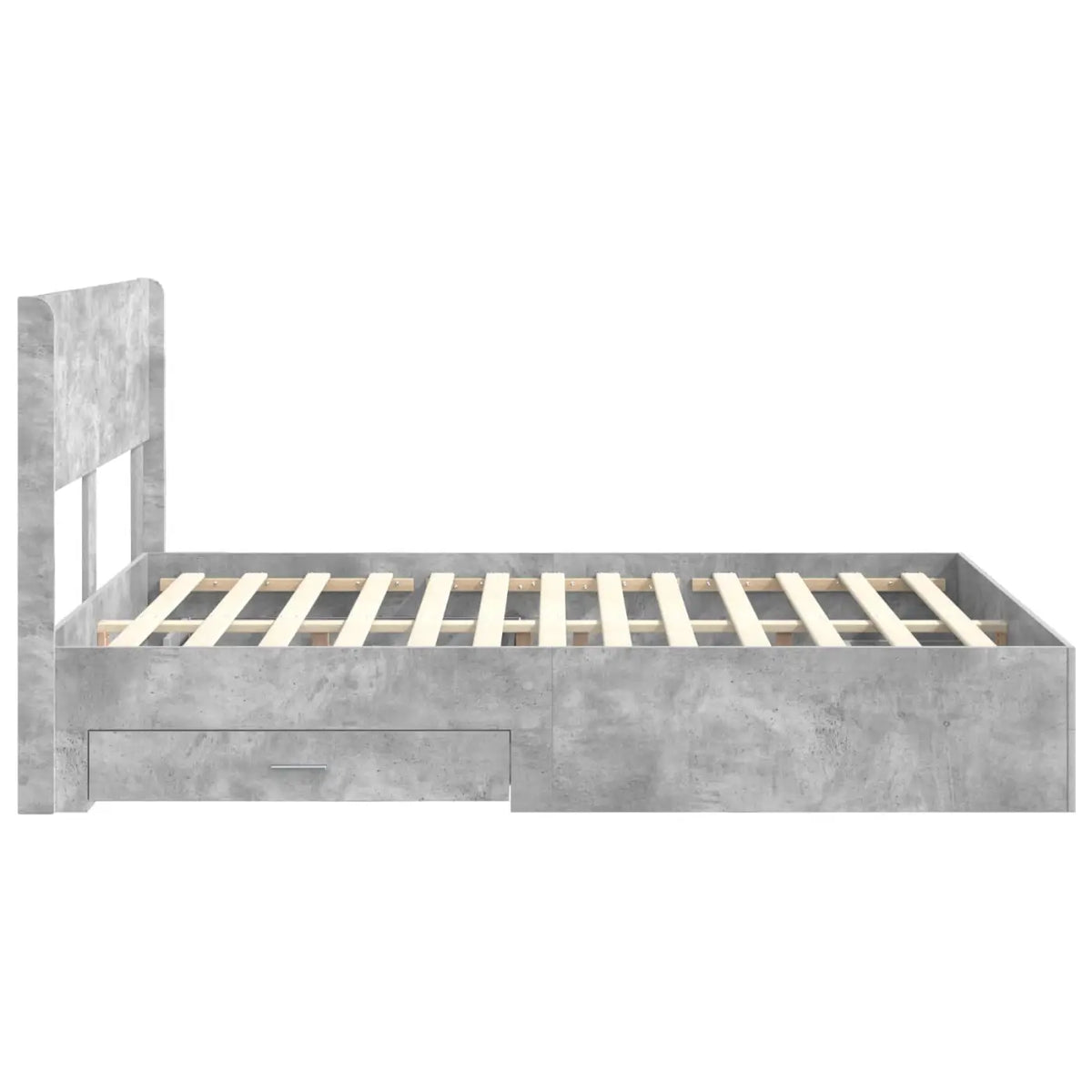 Cadre de lit avec rangement et tête de lit Gris béton - XIOS