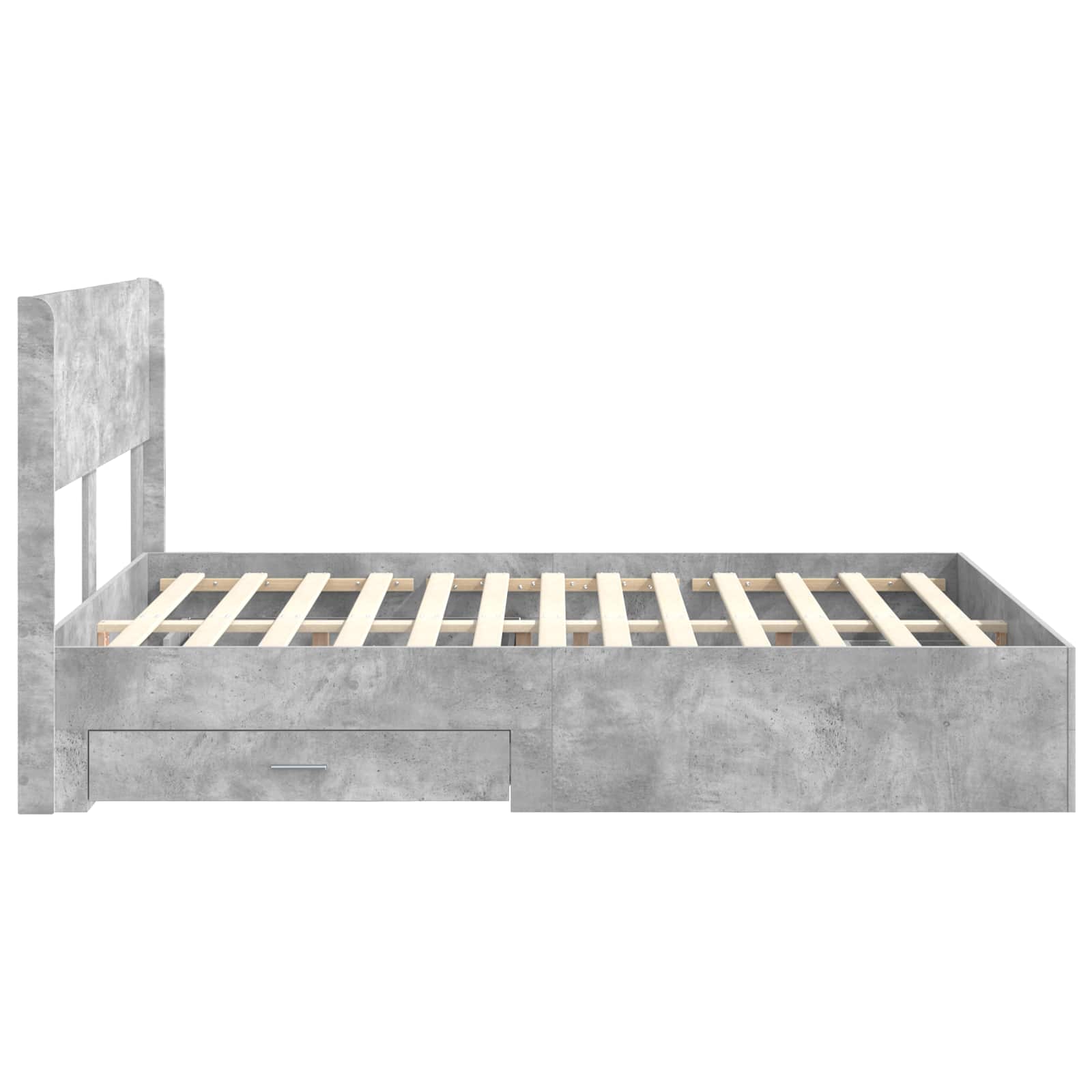 Cadre de lit avec rangement et tête de lit Gris béton - XIOS