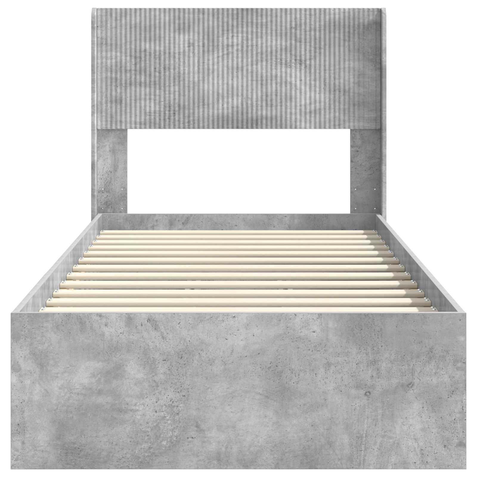 Cadre de lit avec rangement et tête de lit Gris béton - XIOS