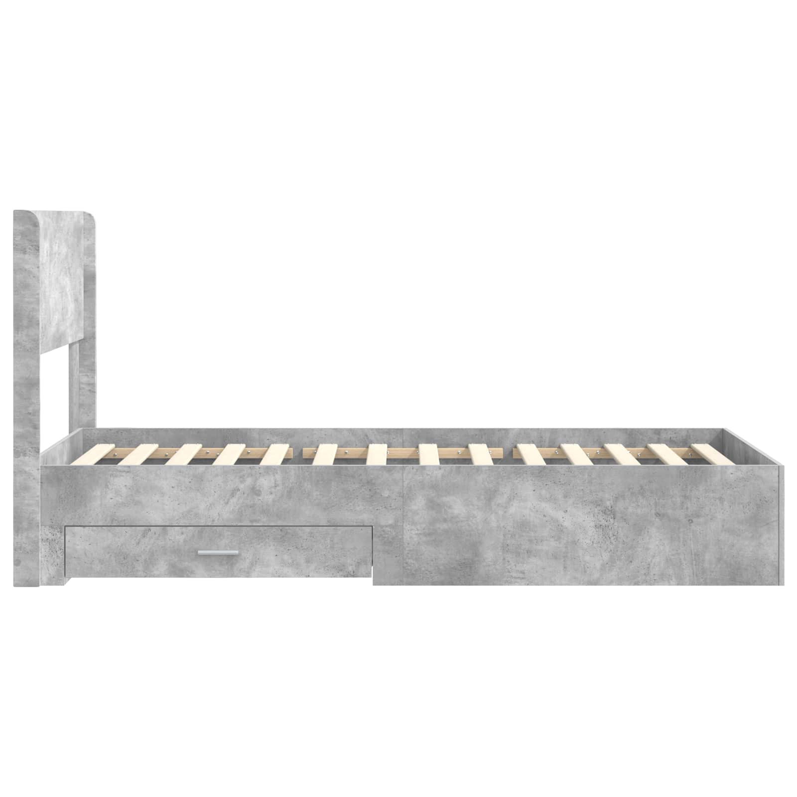 Cadre de lit avec rangement et tête de lit Gris béton - XIOS
