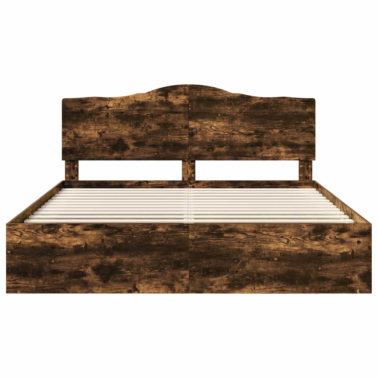 Cadre de lit Chêne fumé 200 x 200 cm Pin massif - XIOS