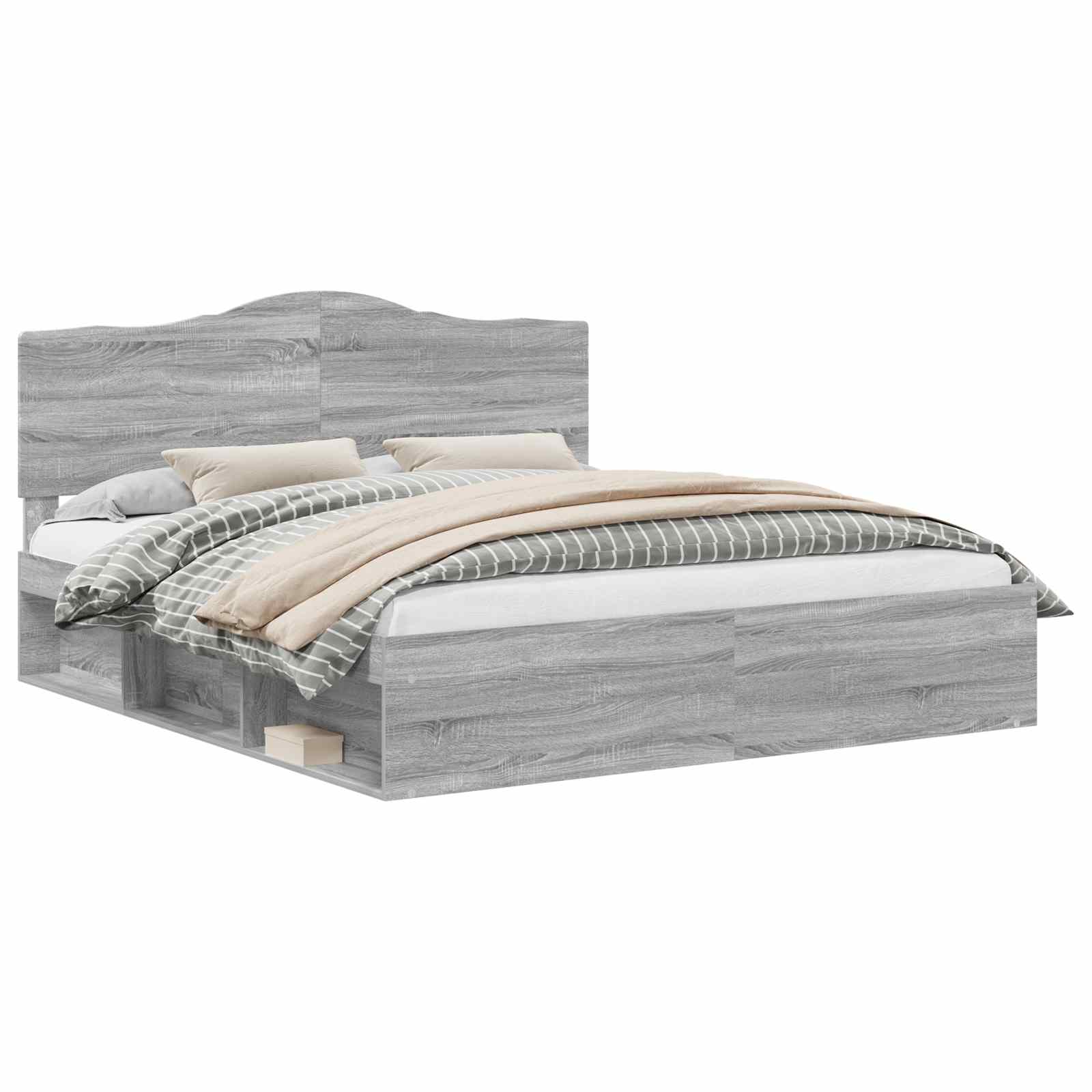 Cadre de lit Gris Sonoma 200 x 200 cm Pin massif - XIOS