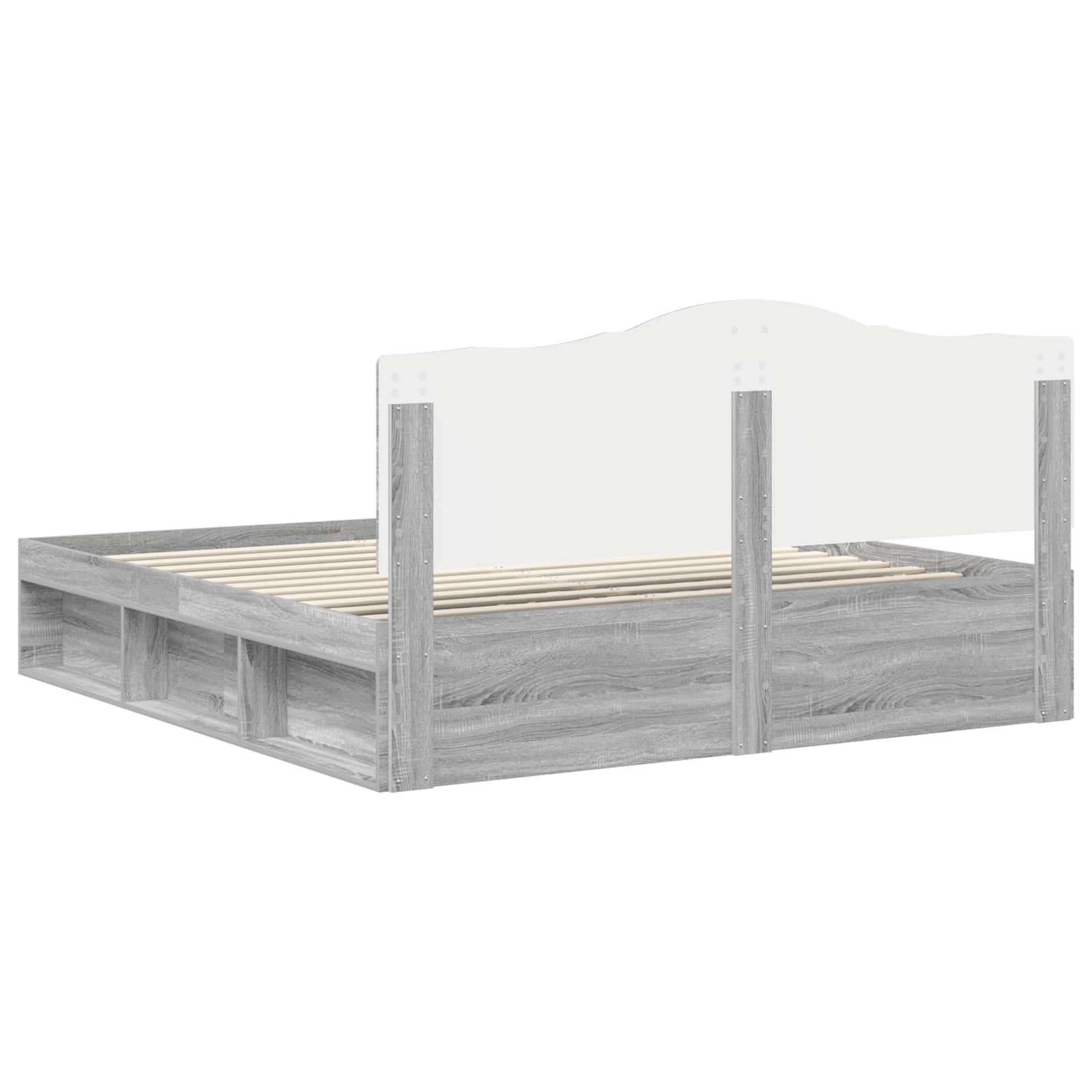 Cadre de lit Gris Sonoma 200 x 200 cm Pin massif - XIOS