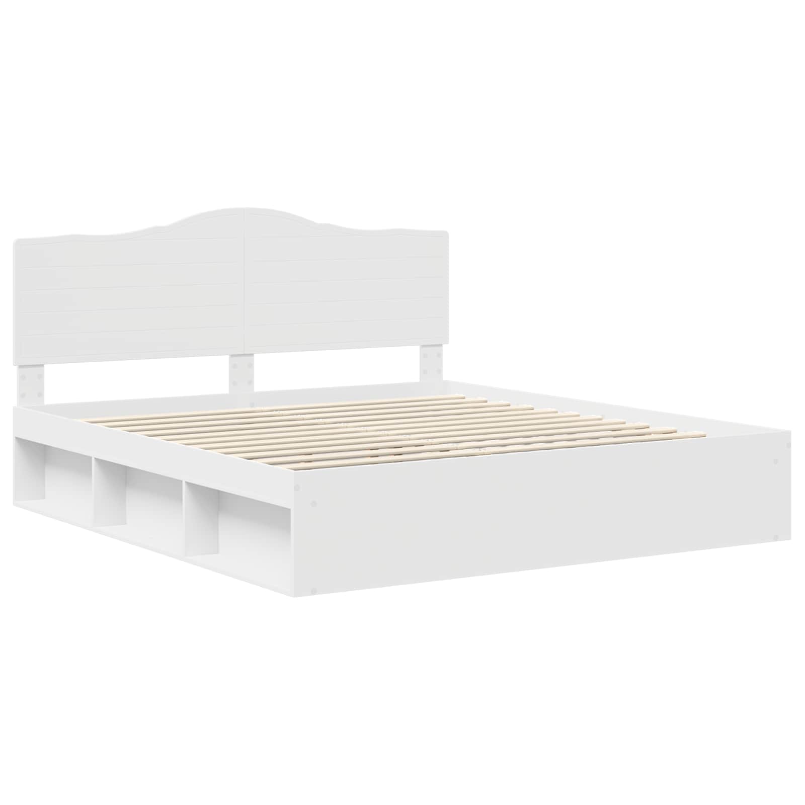 Cadre de lit avec tête de lit Blanc 180 x 200 cm Pin massif - XIOS