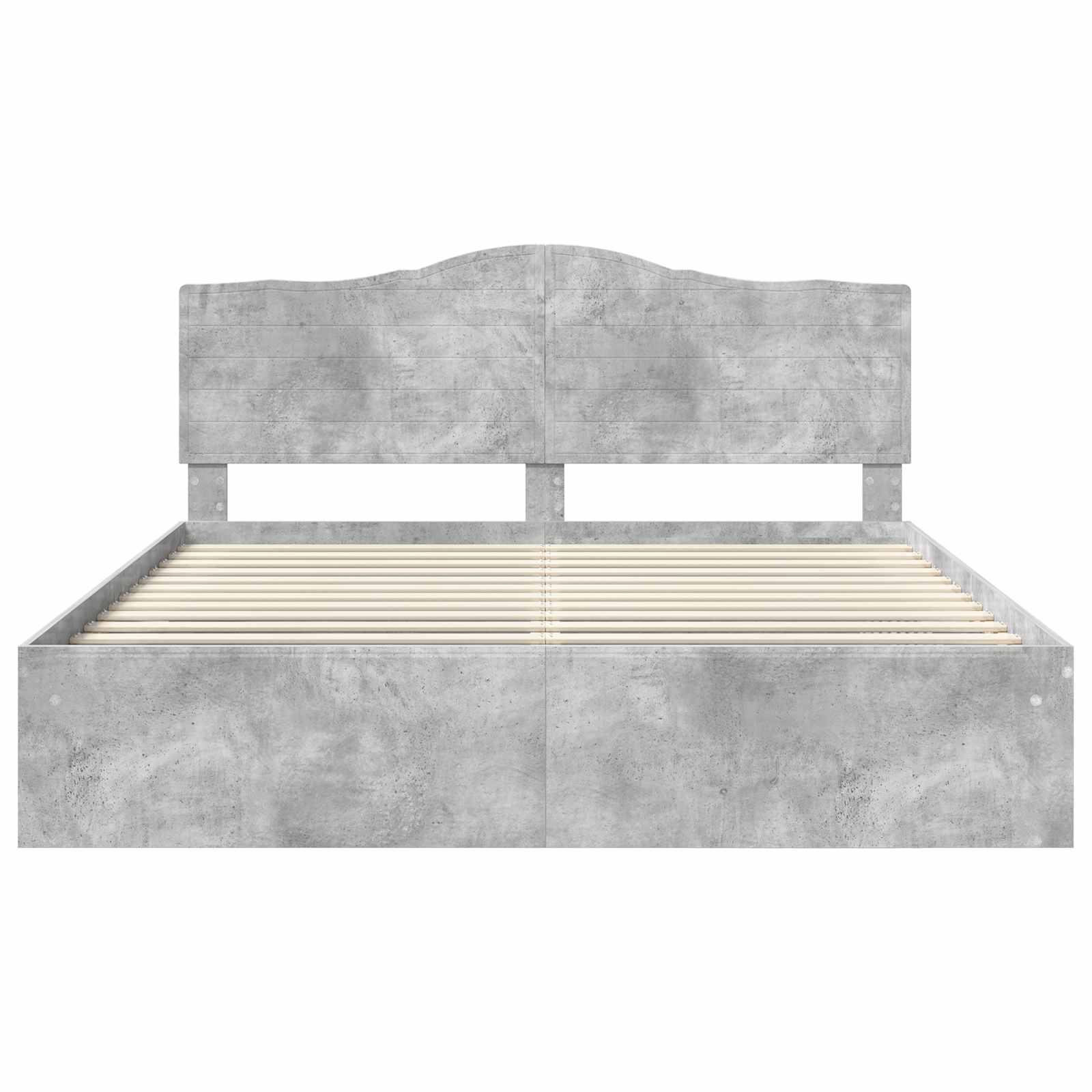 Cadre de lit avec tête de lit Béton 180 x 200 cm Pin massif