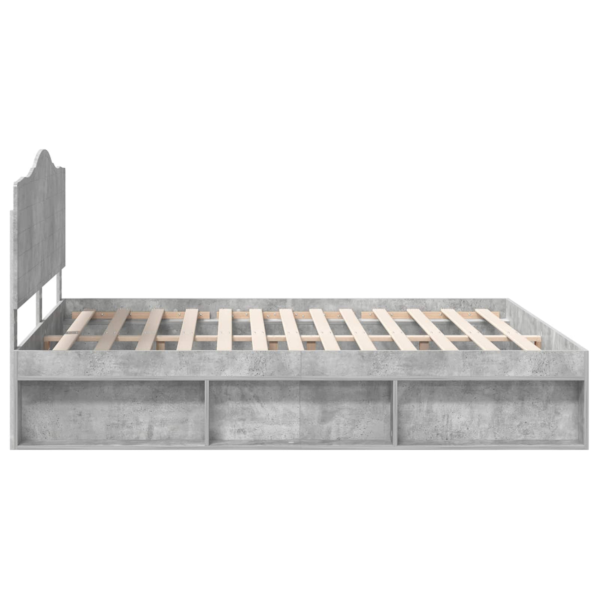 Cadre de lit Gris béton 180 x 200 cm Pin massif