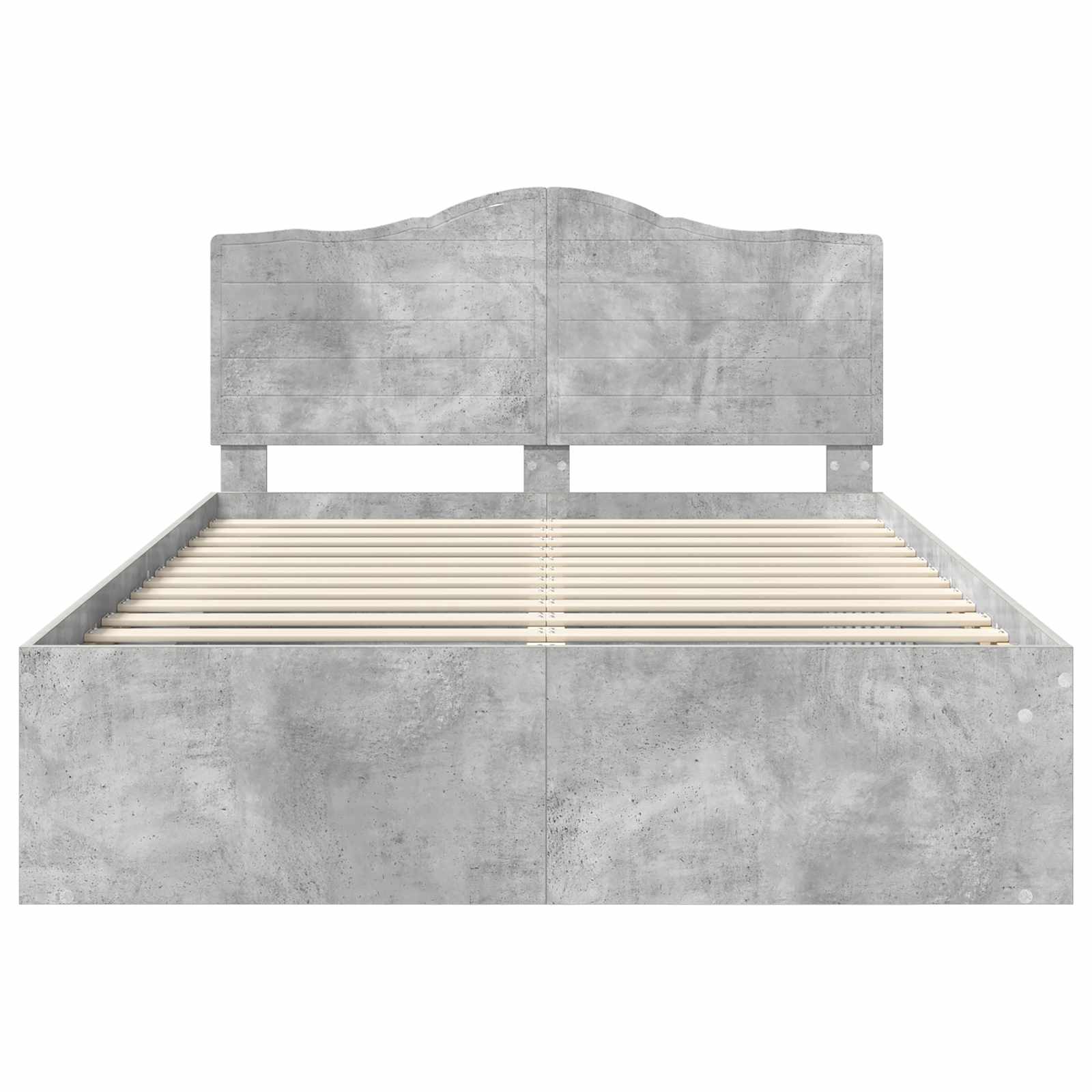 Cadre de lit avec tête de lit Béton 160 x 200 cm Pin massif - XIOS