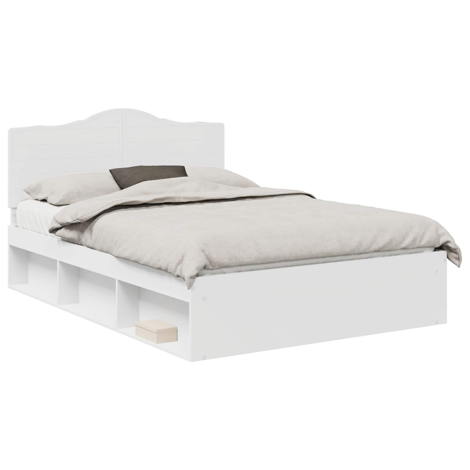 Cadre de lit avec tête de lit Blanc 150 x 200 cm Pin massif - XIOS