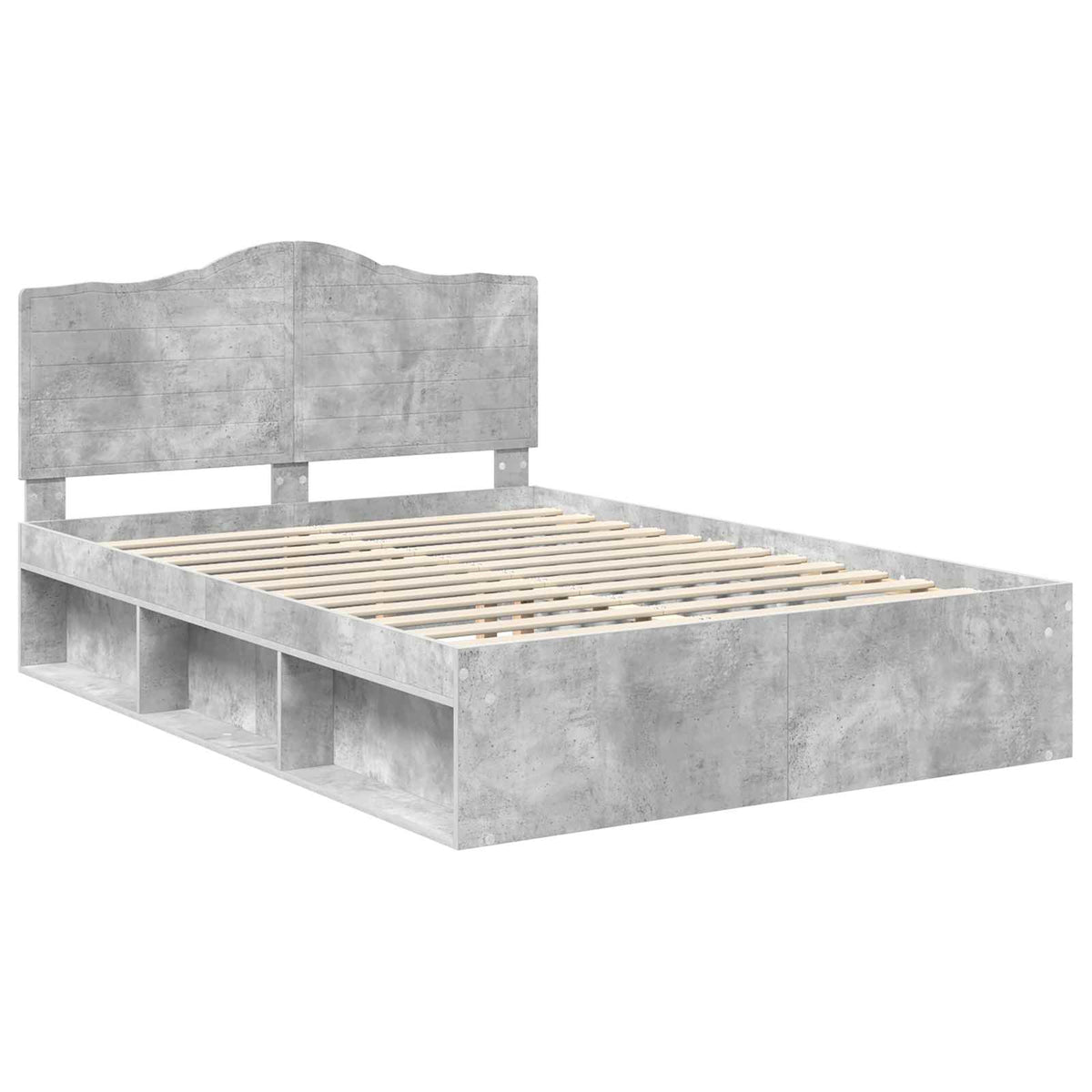 Cadre de lit Gris Béton 150 x 200 cm Pin massif