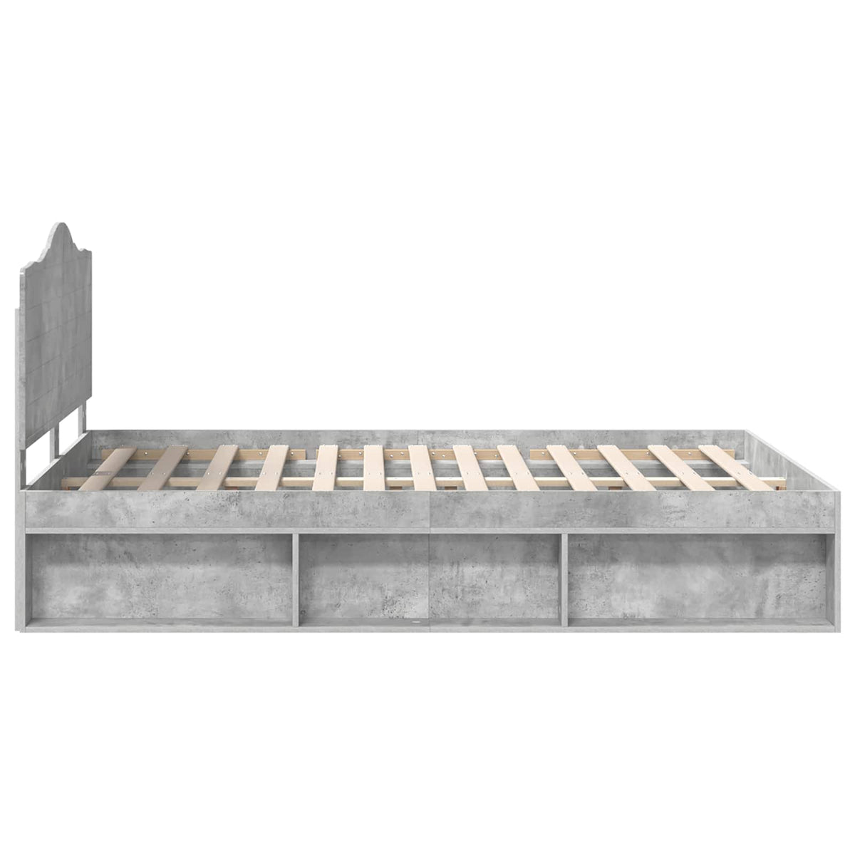 Cadre de lit Gris Béton 150 x 200 cm Pin massif
