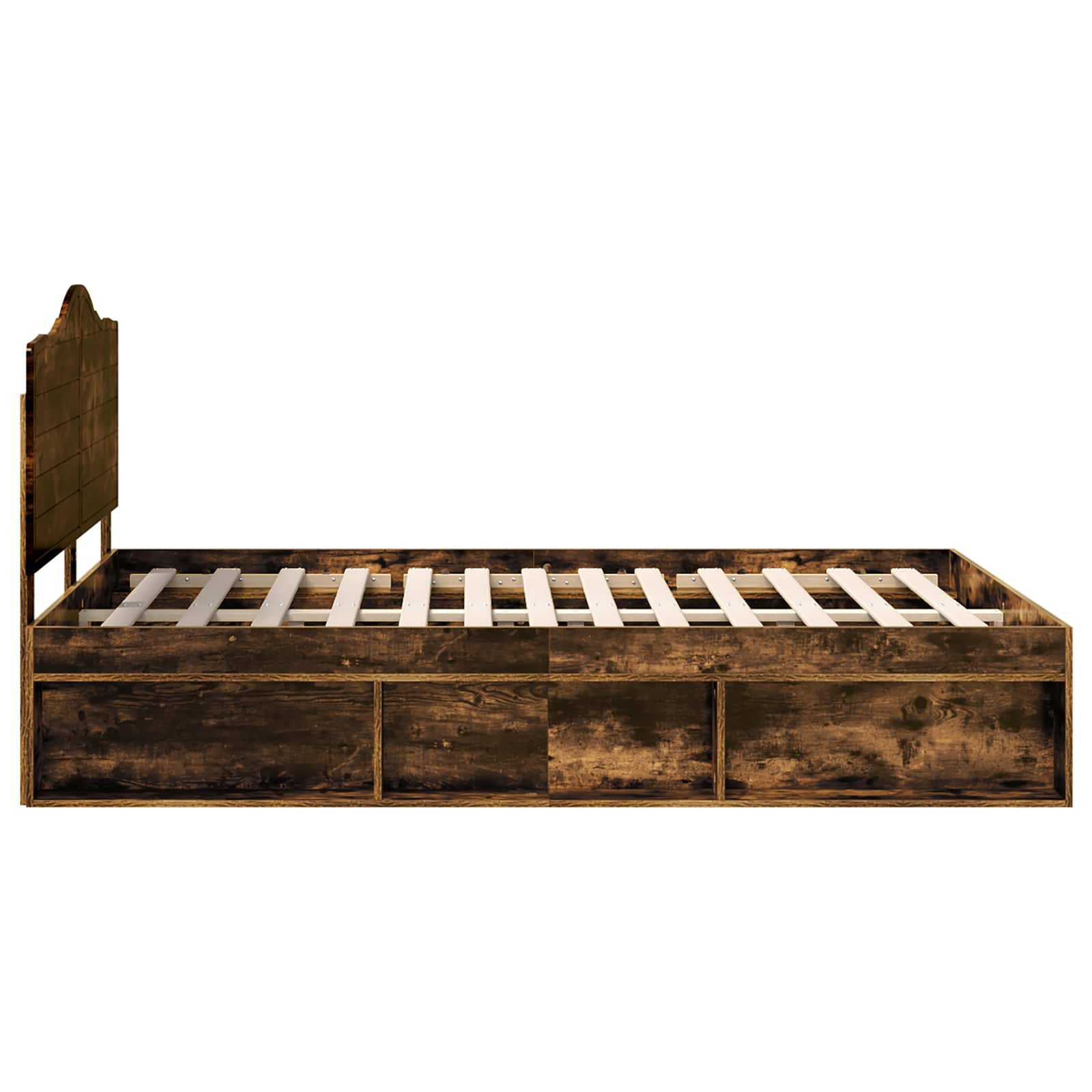 Cadre de lit Chêne fumé 150 x 200 cm Pin massif - XIOS