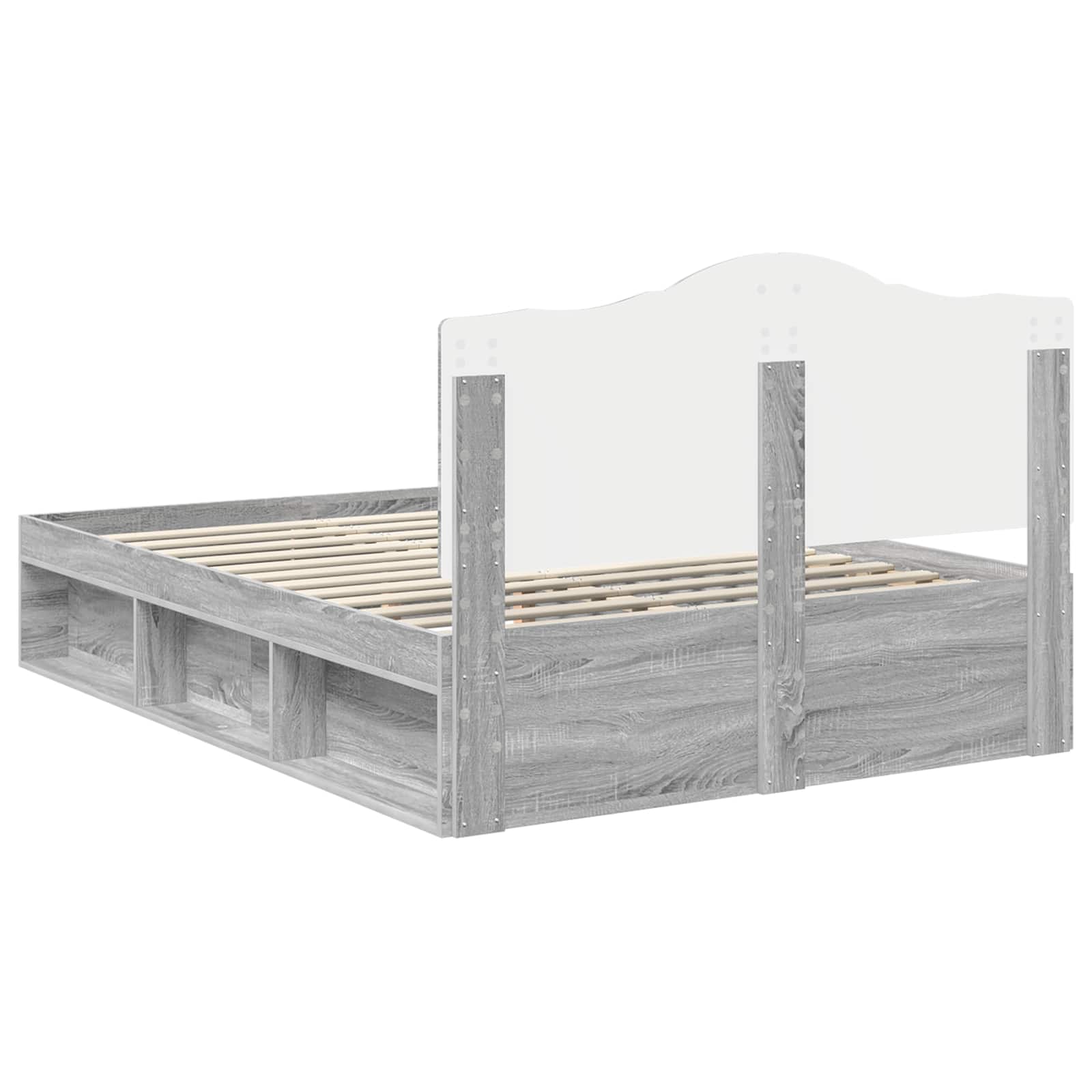 Cadre de lit Gris Sonoma 150 x 200 cm Pin massif