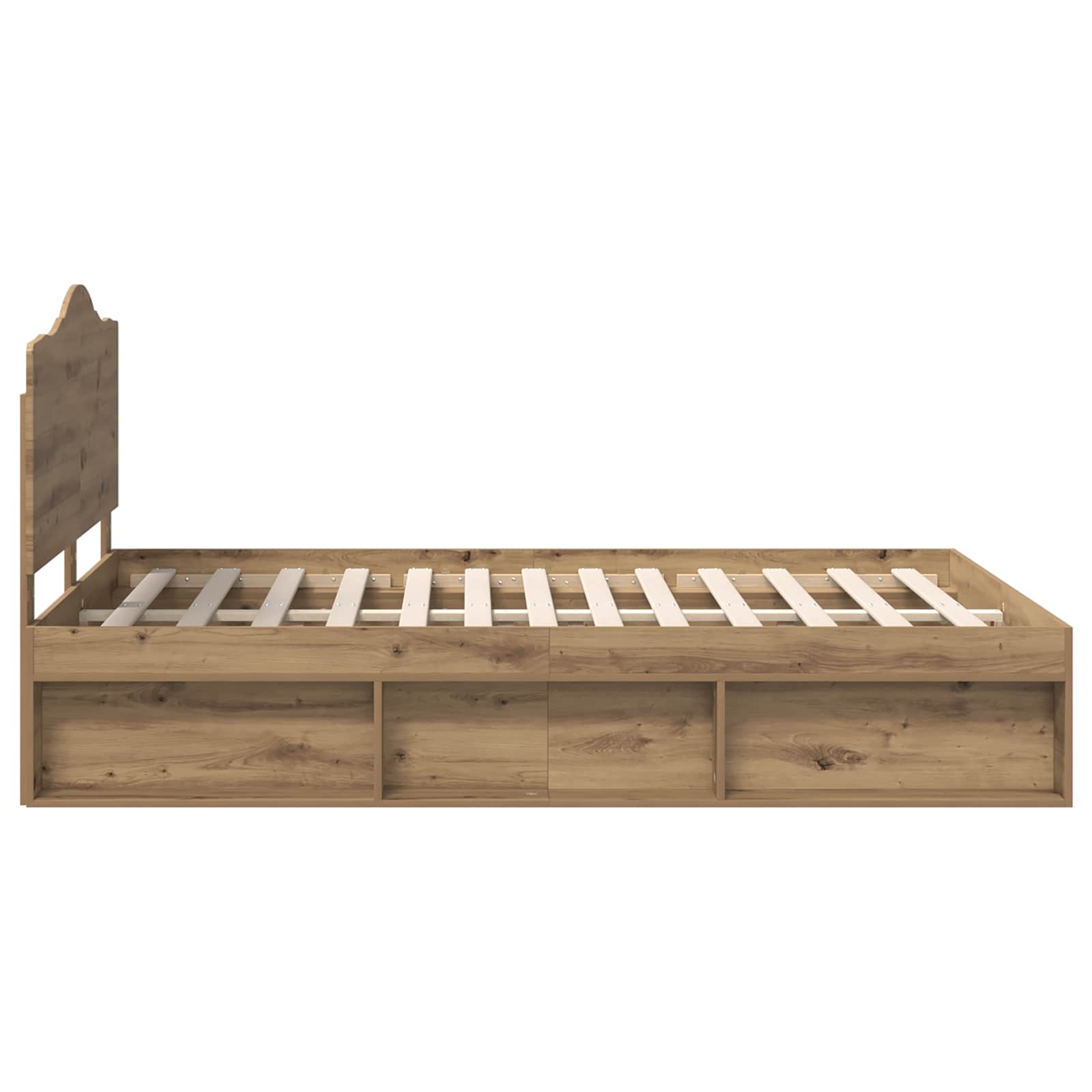 Cadre de lit Chêne artisan 150 x 200 cm Pin massif
