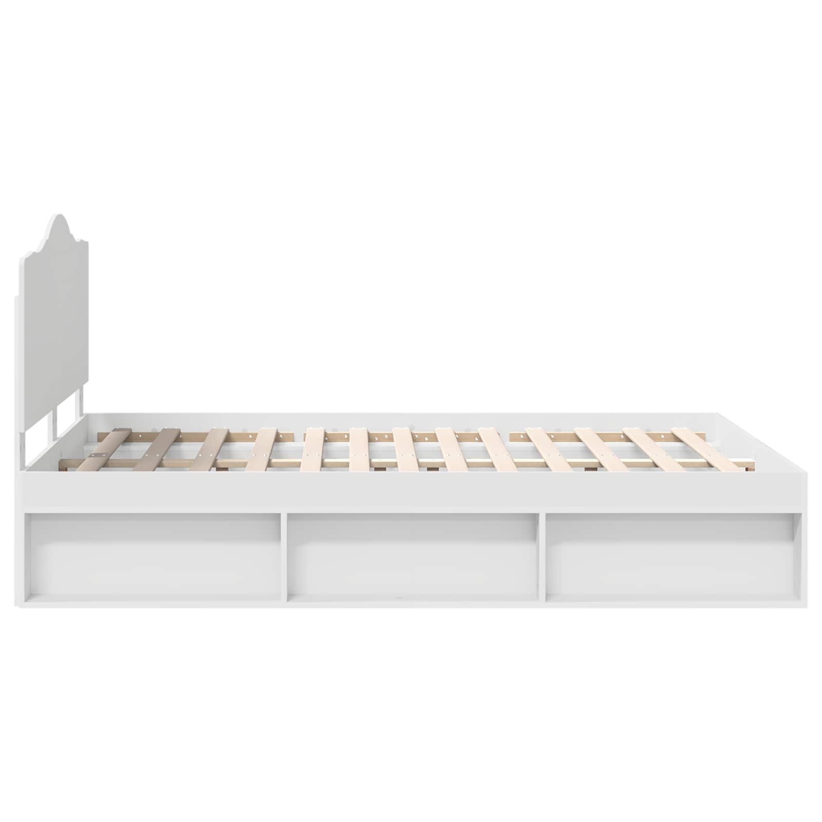 Cadre de lit avec tête de lit Blanc 140 x 190 cm Pin massif - XIOS
