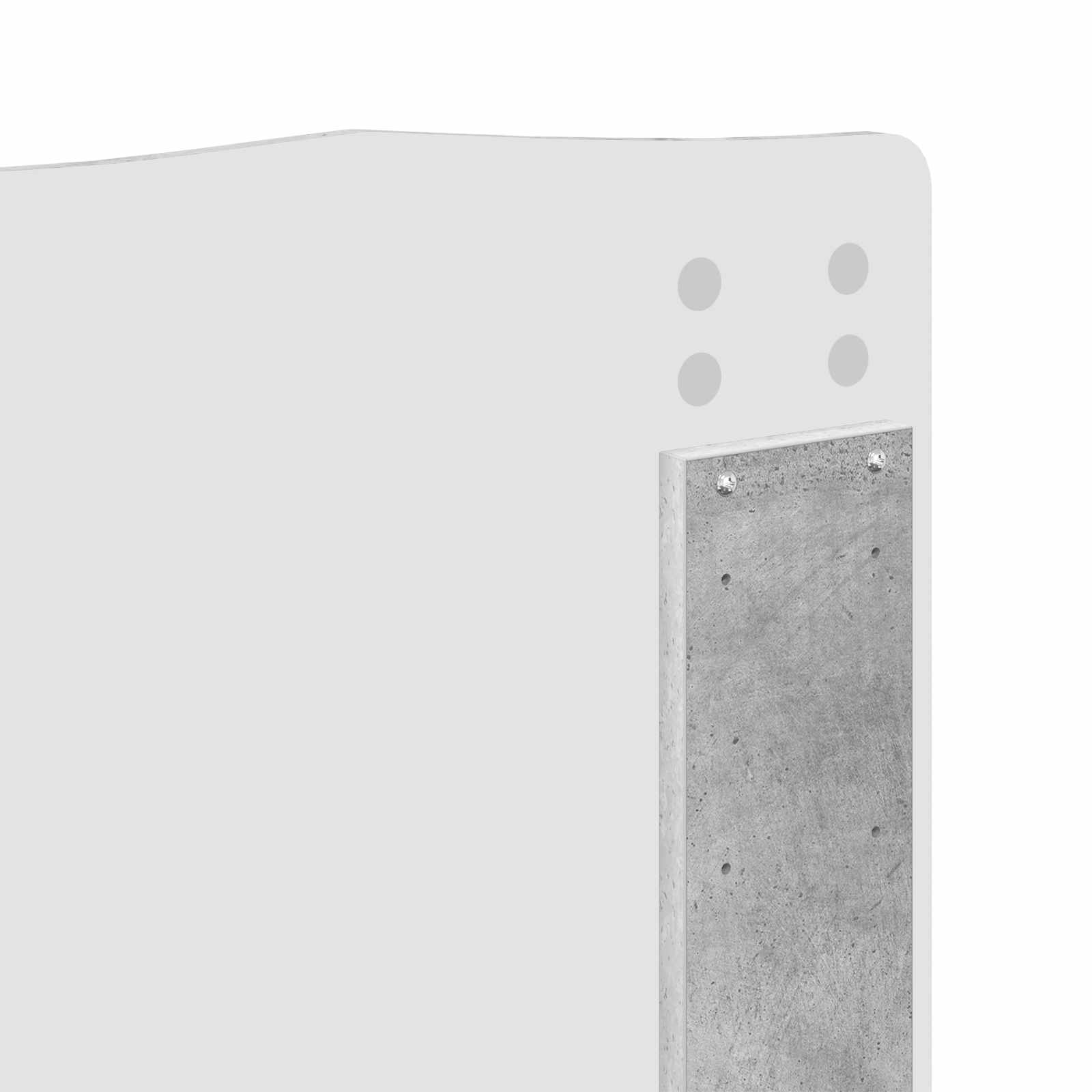Cadre de lit avec tête de lit Béton 140 x 190 cm Pin massif - XIOS