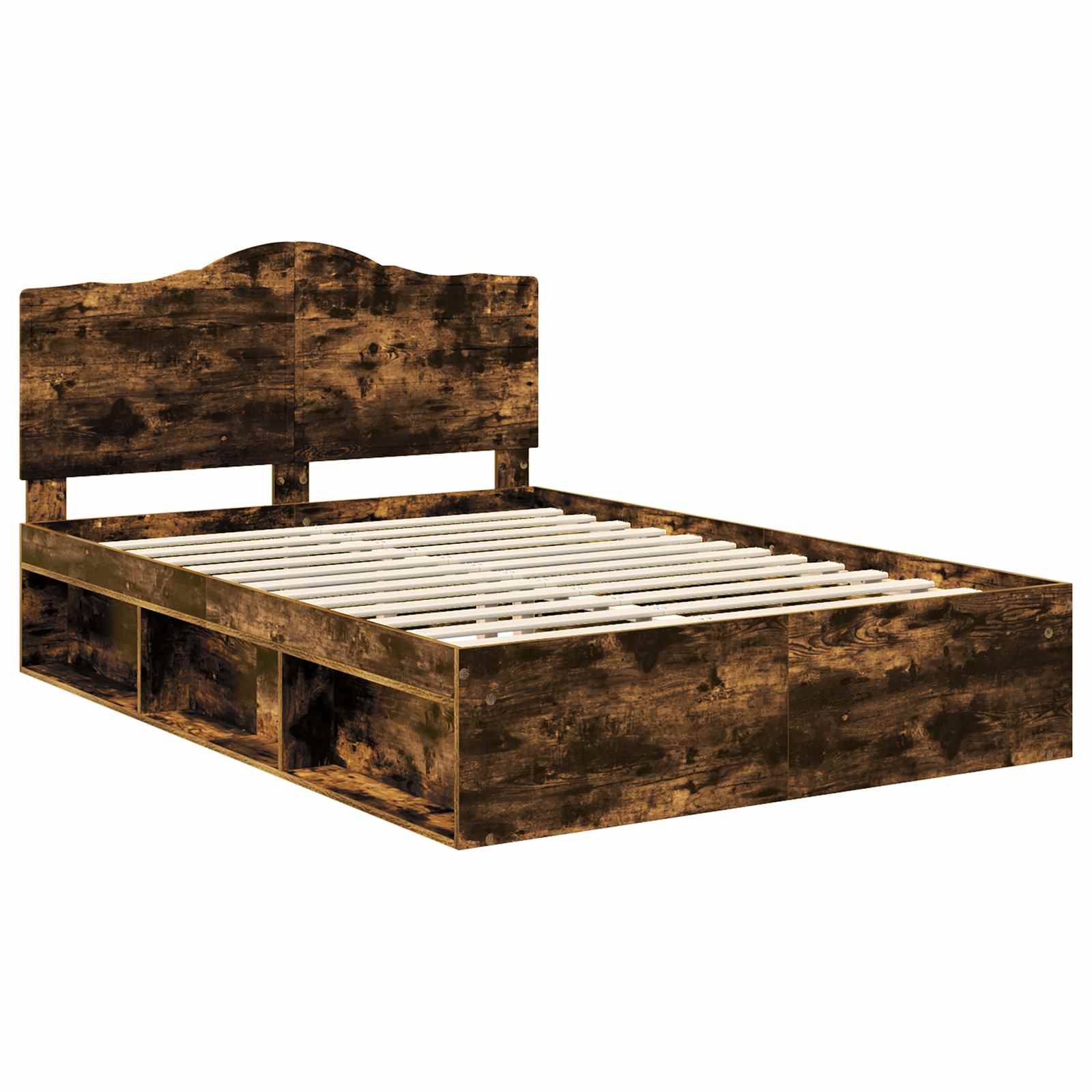 Cadre de lit Chêne fumé 140 x 190 cm Pin massif - XIOS
