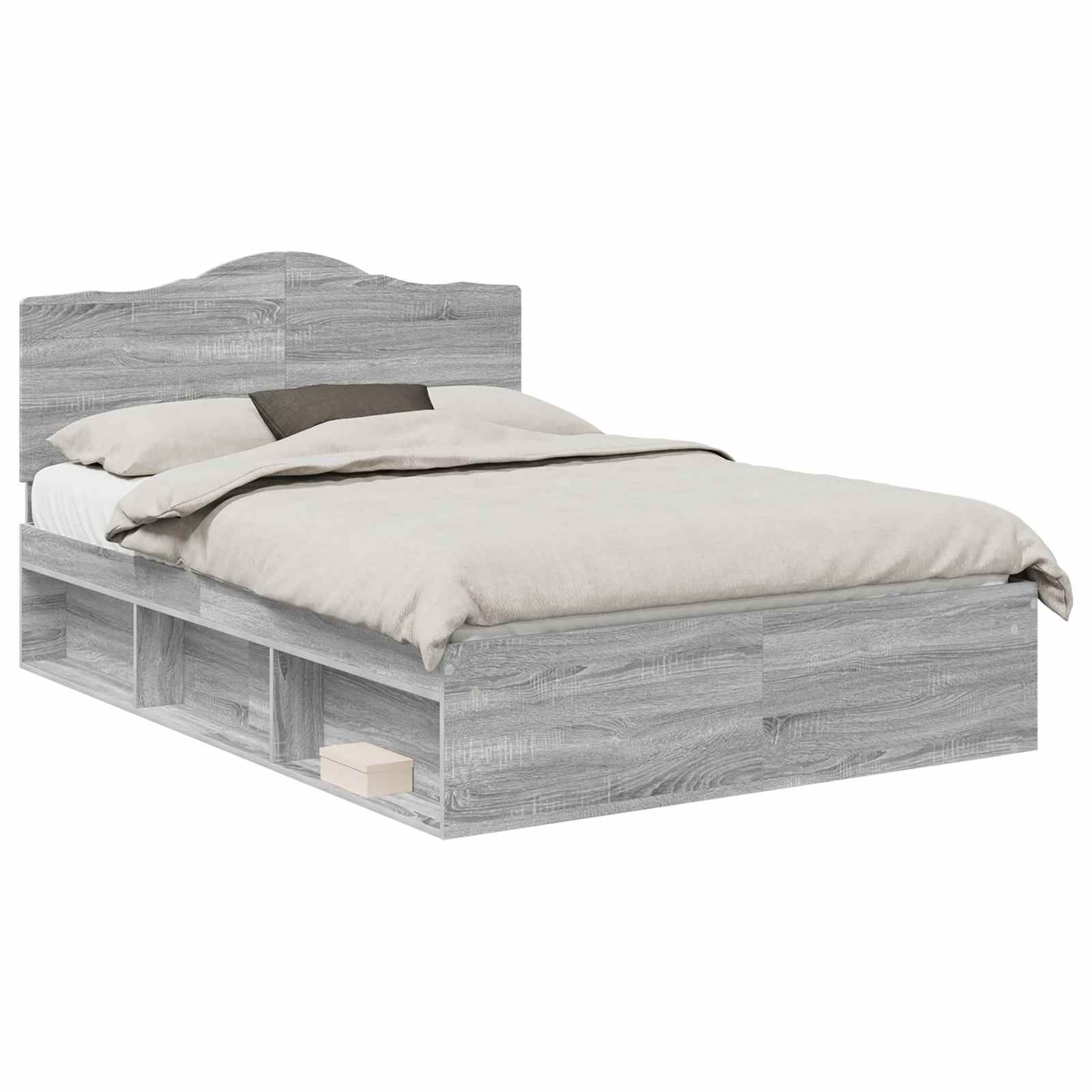 Cadre de lit Gris Sonoma 140 x 190 cm Pin massif
