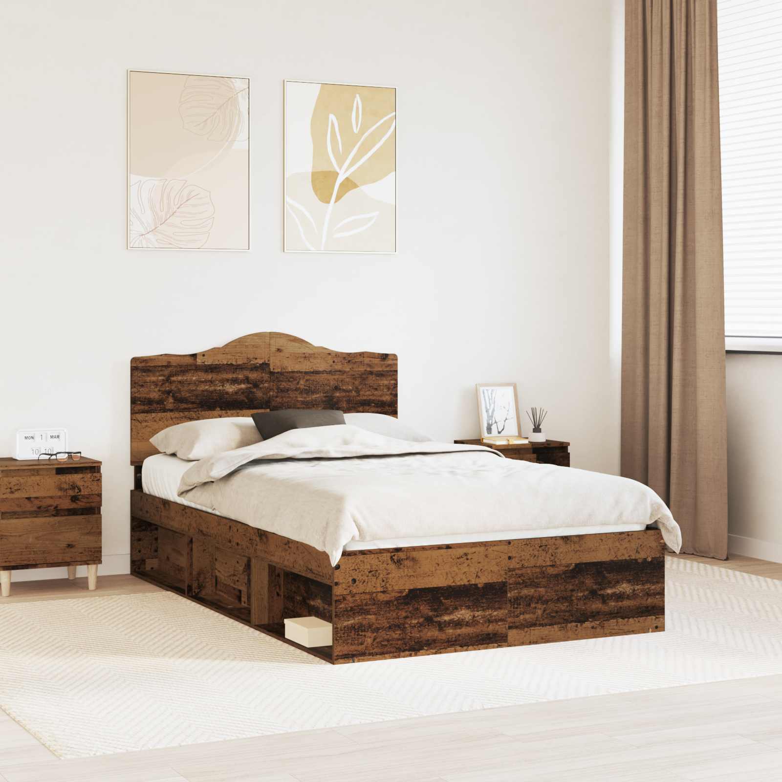 Cadre de lit Bois ancien 120 x 200 cm Pin massif