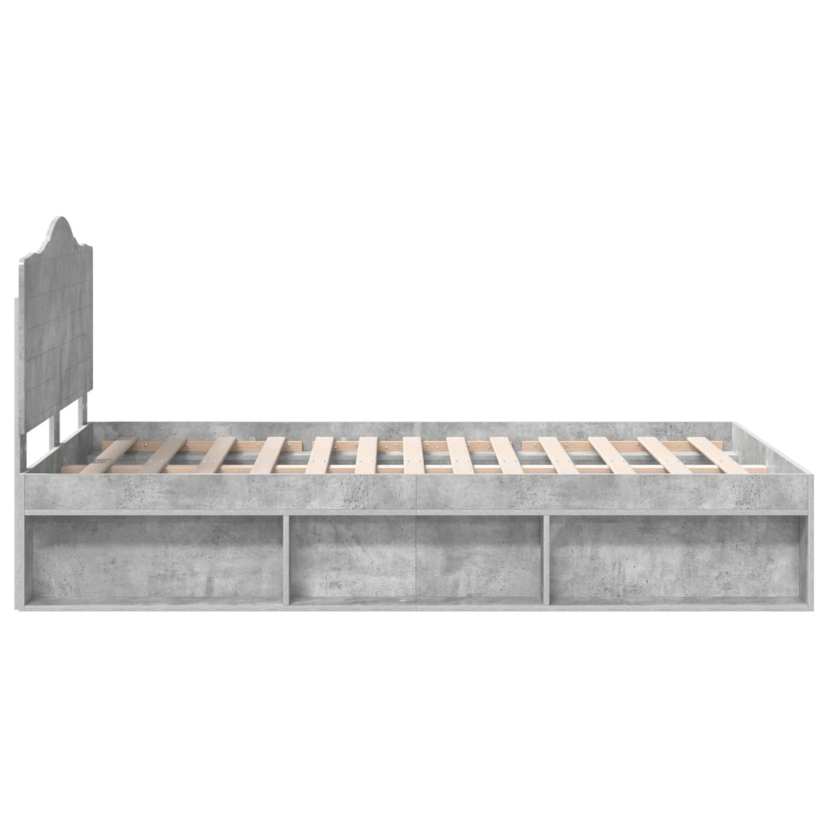 Cadre de lit Gris béton 120 x 190 cm Pin massif