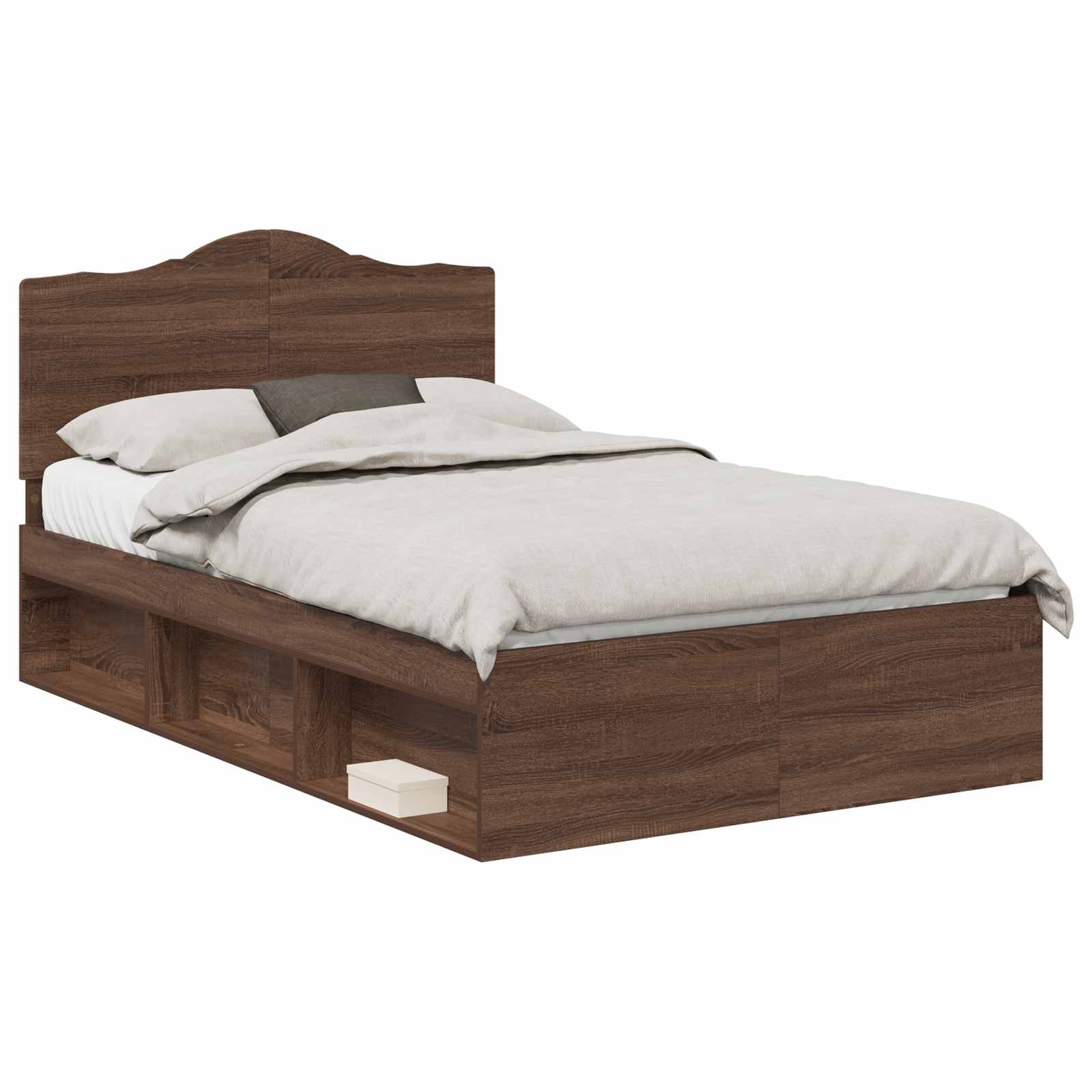 Cadre de lit Chêne brun 120 x 190 cm Pin massif - XIOS