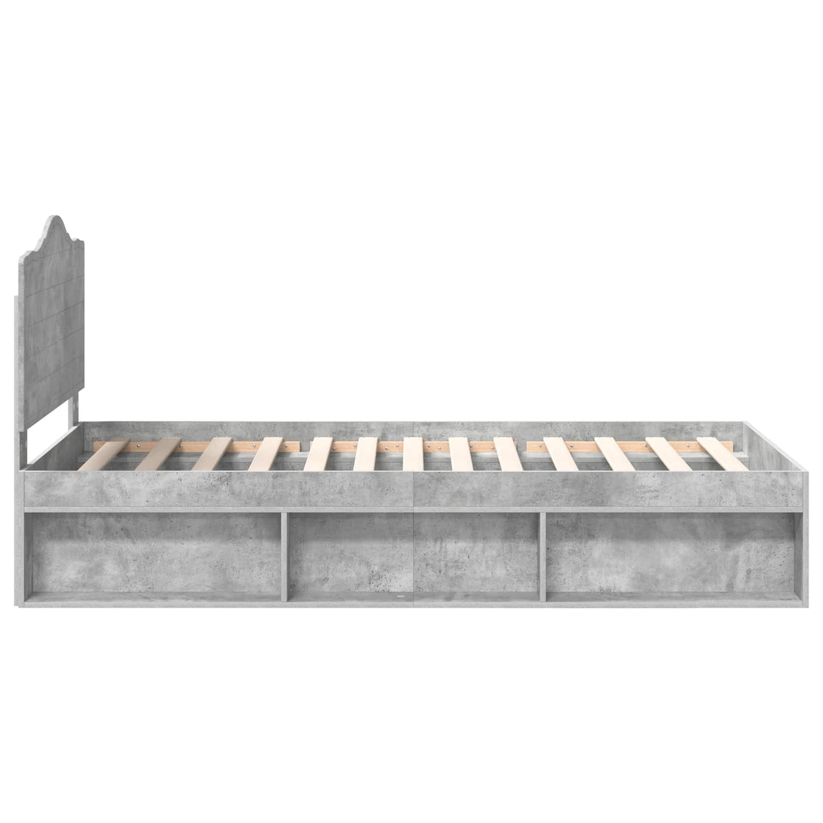 Cadre de lit Gris Béton 100 x 200 cm Pin massif