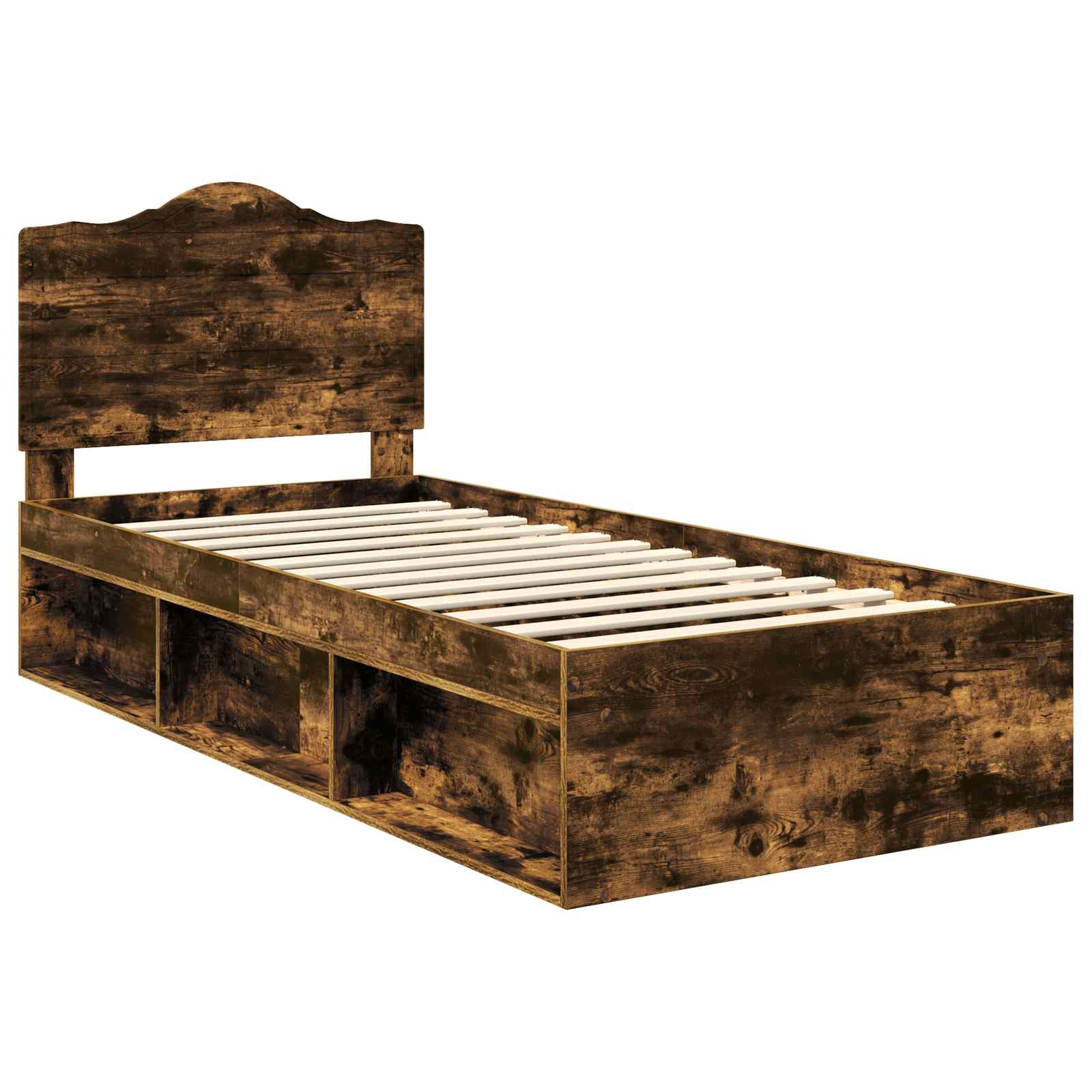 Cadre de lit Chêne fumé 100 x 200 cm Pin massif - XIOS