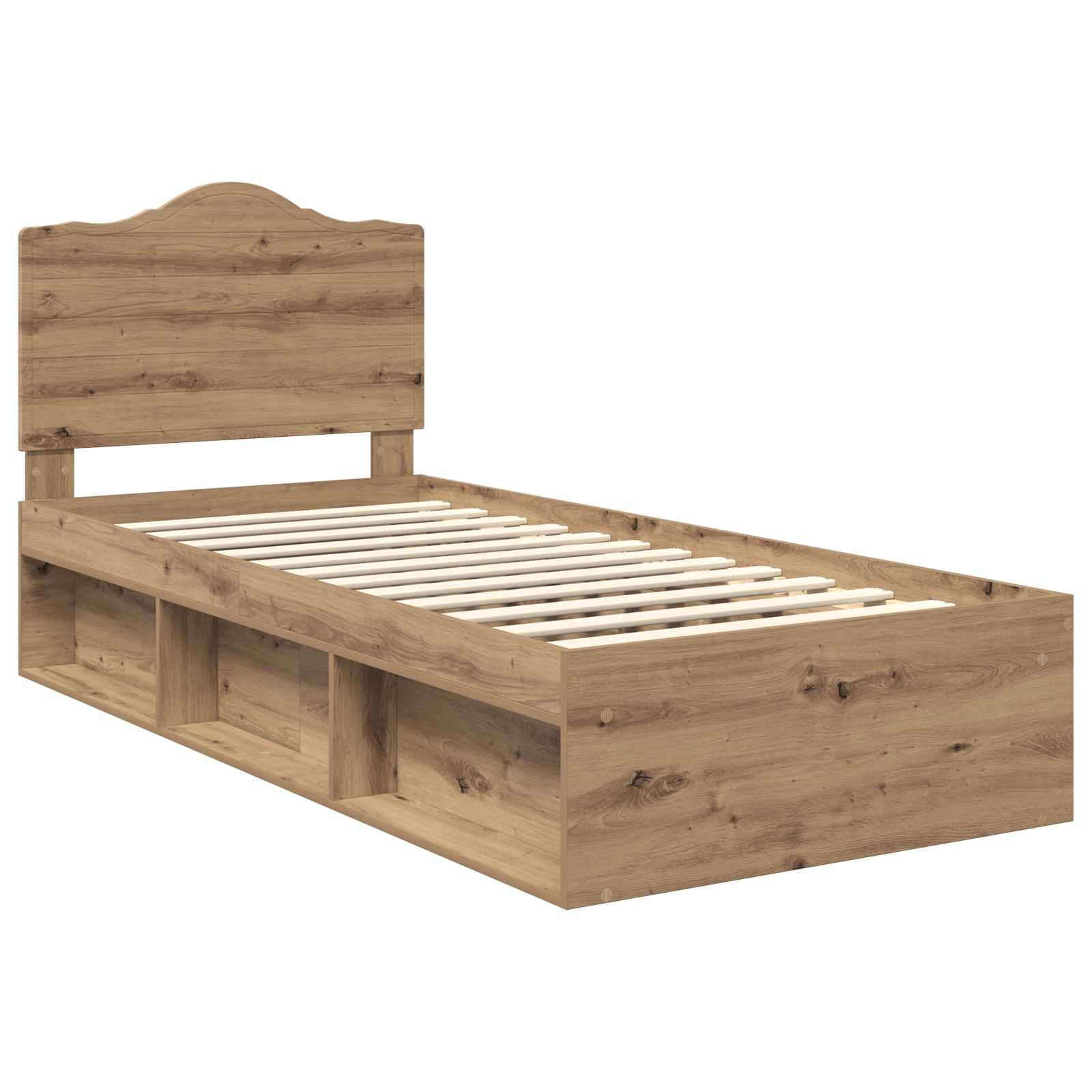 Cadre de lit Chêne artisan 100 x 200 cm Pin massif - XIOS