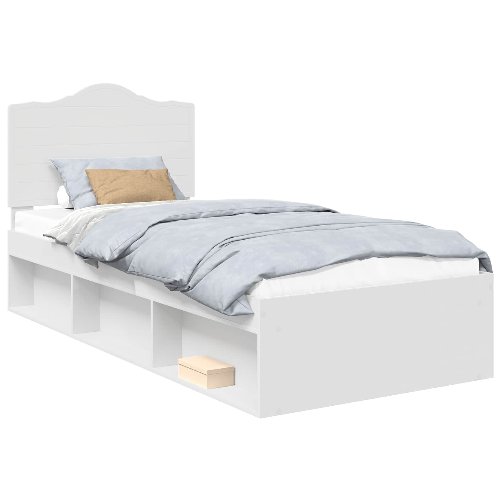 Cadre de lit avec tête de lit Blanc 90 x 200 cm Pin massif - XIOS